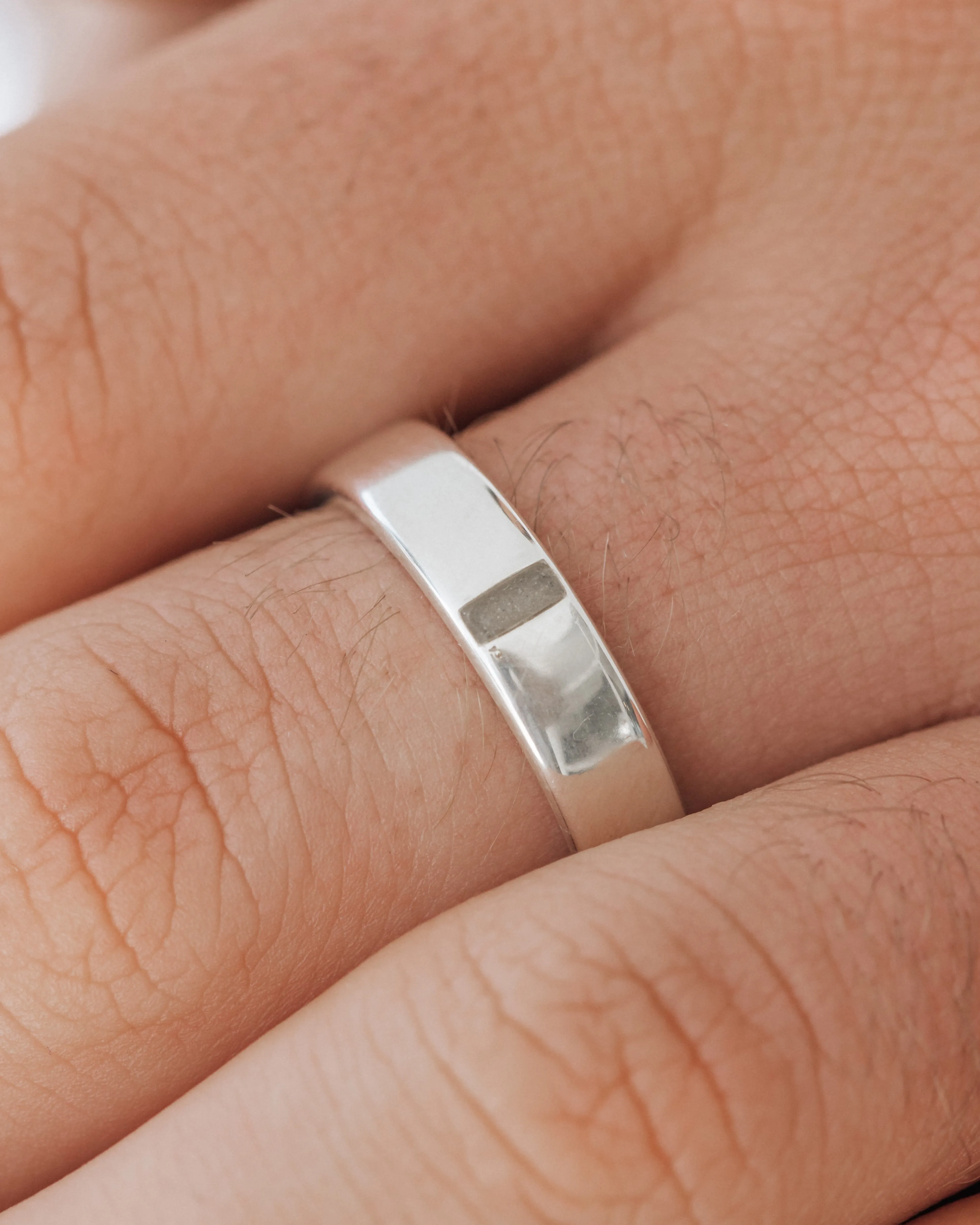 Simple Band Cremation Ring in 14K Yellow Gold
