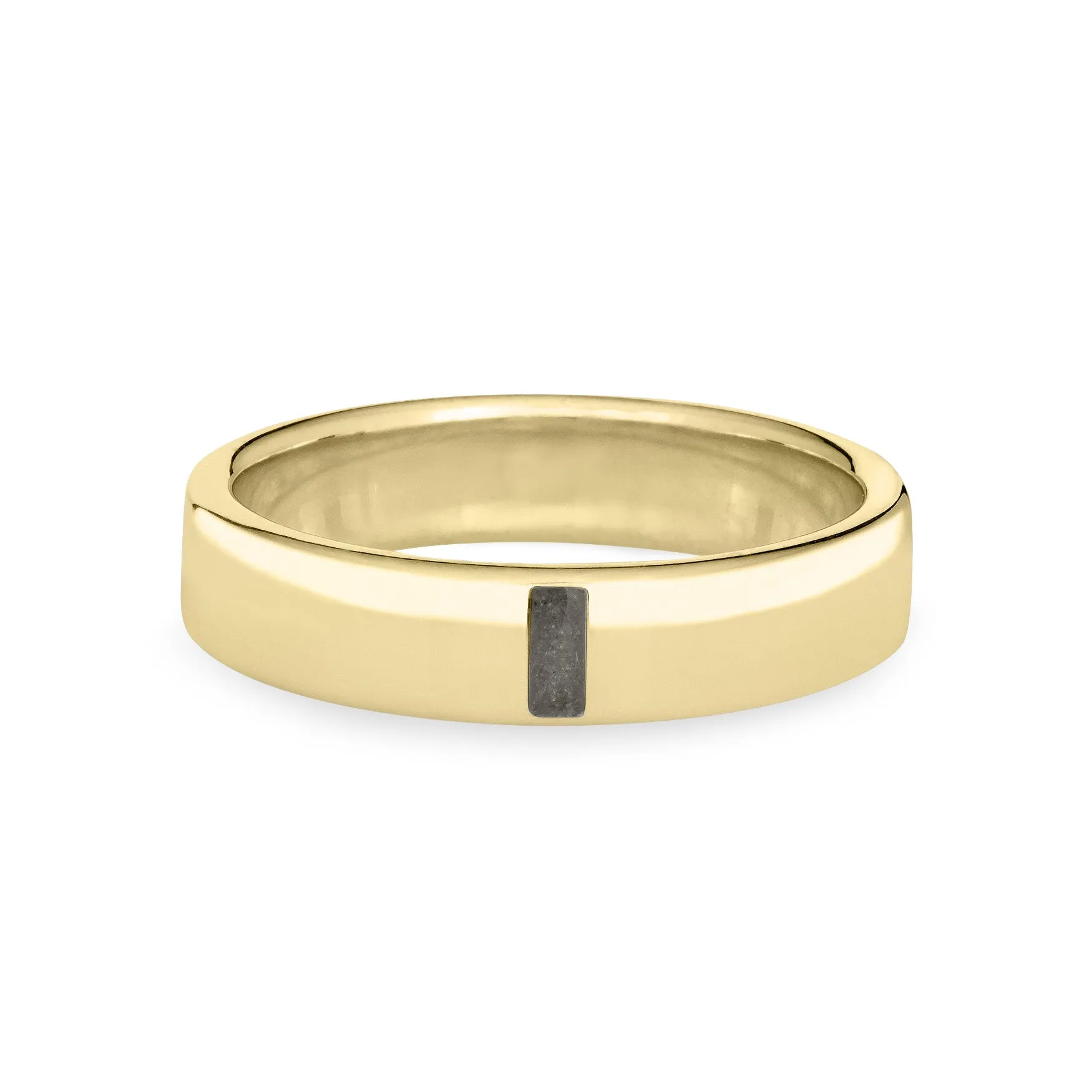 Simple Band Cremation Ring in 14K Yellow Gold