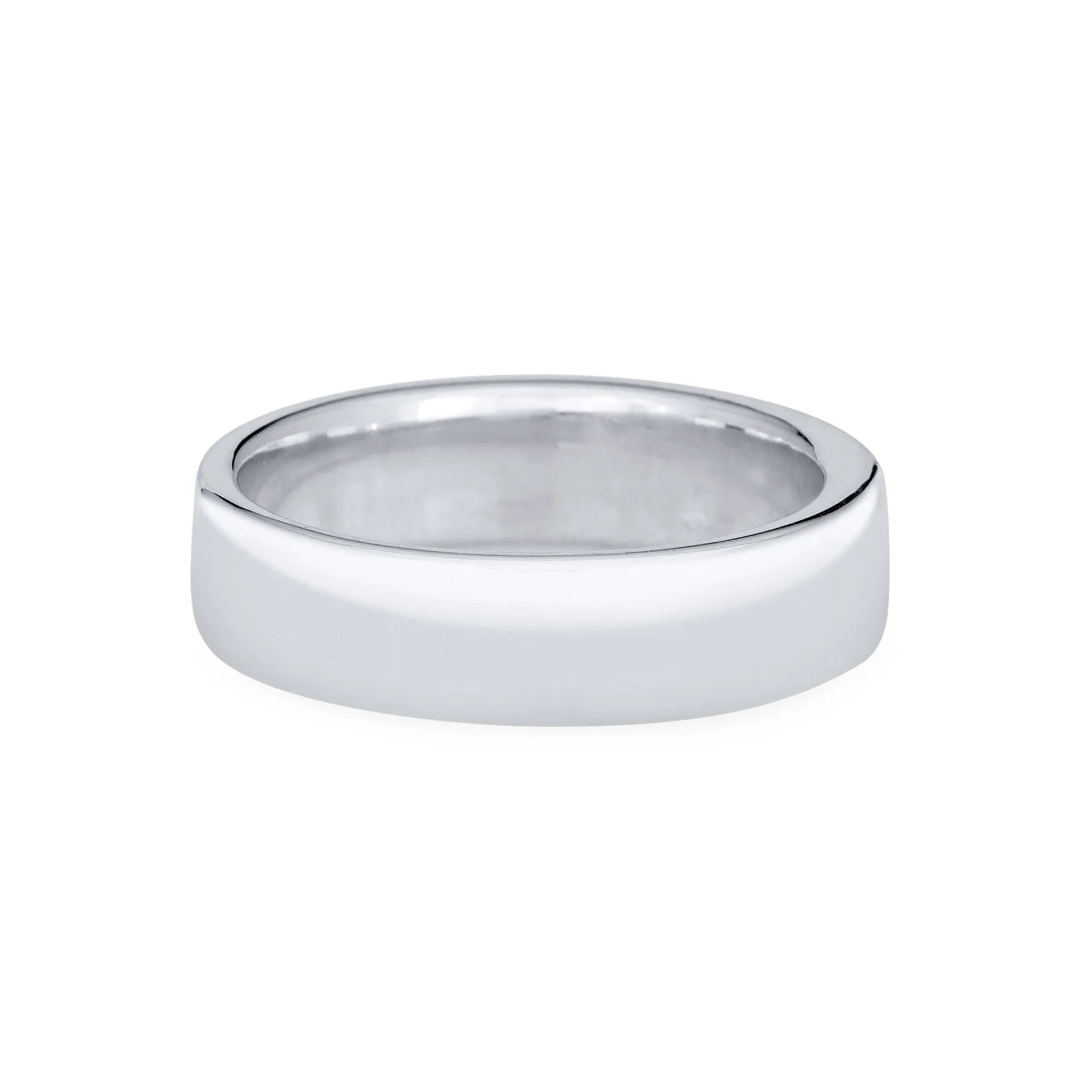 Simple Band Three Setting Cremation Ring in 14K White Gold