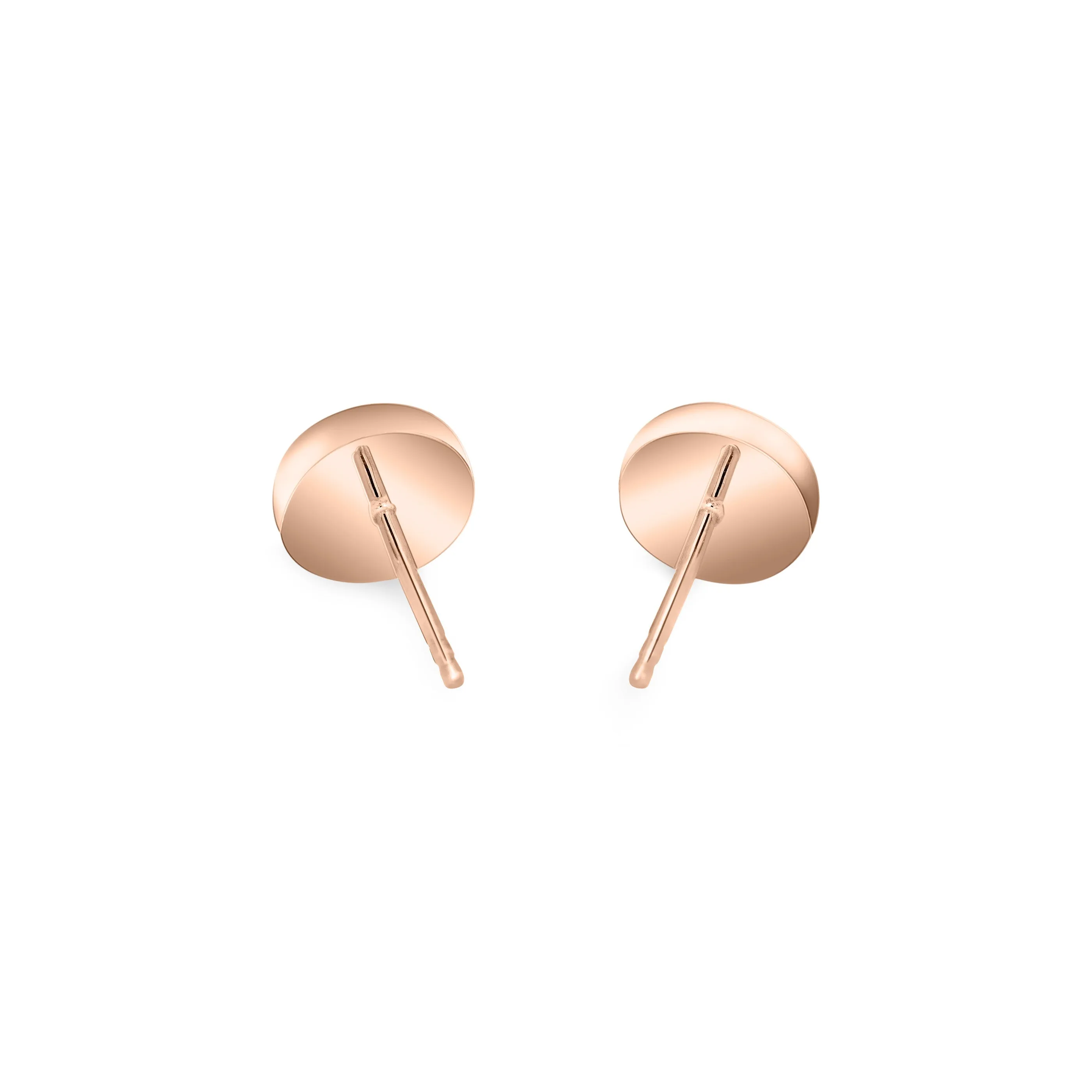 Simple Circle Stud Cremation Earrings in 14K Rose Gold