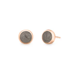 Simple Circle Stud Cremation Earrings in 14K Rose Gold