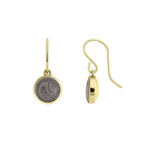 Simple Dome Cremation Earrings in 14K Yellow Gold