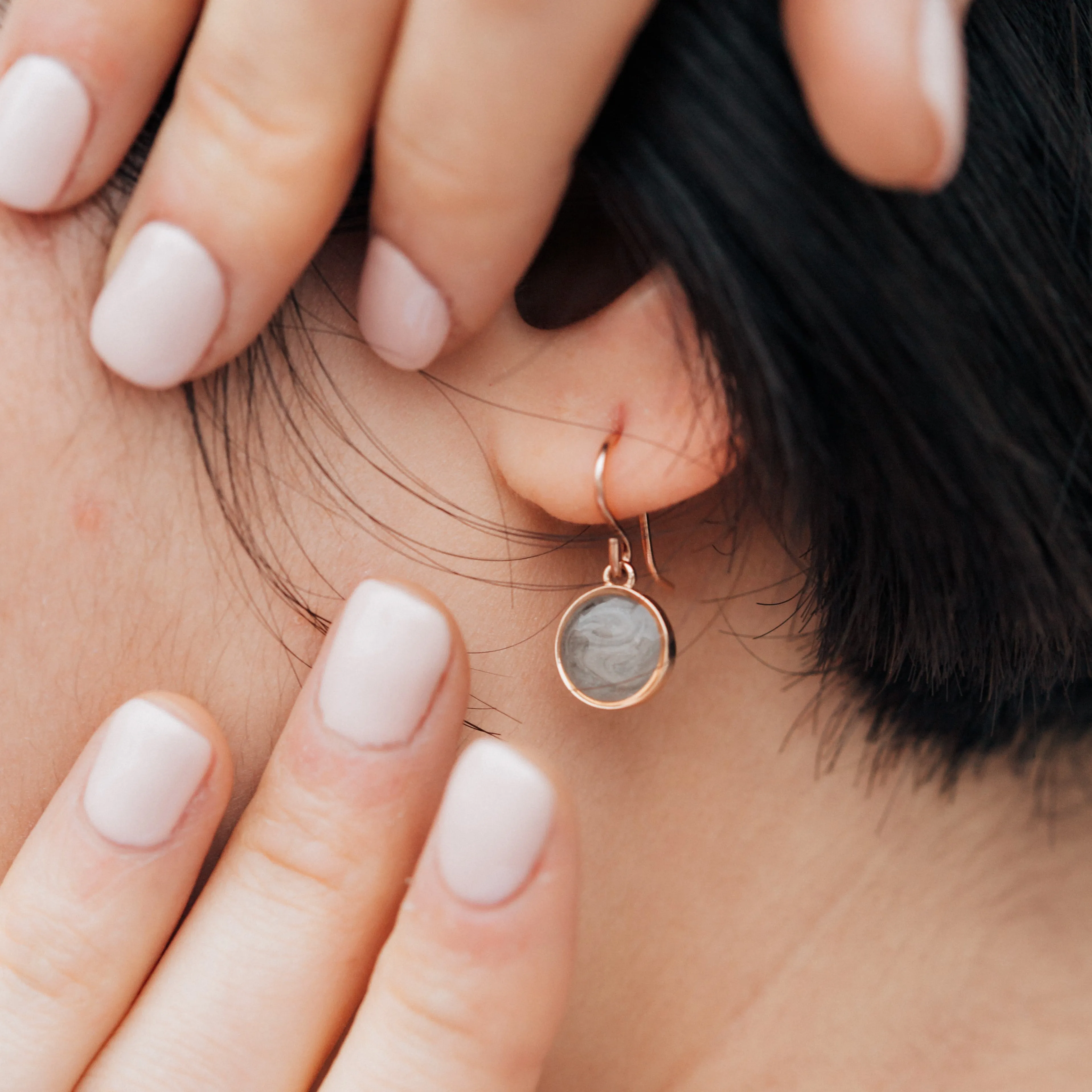 Simple Dome Cremation Earrings in 14K Yellow Gold