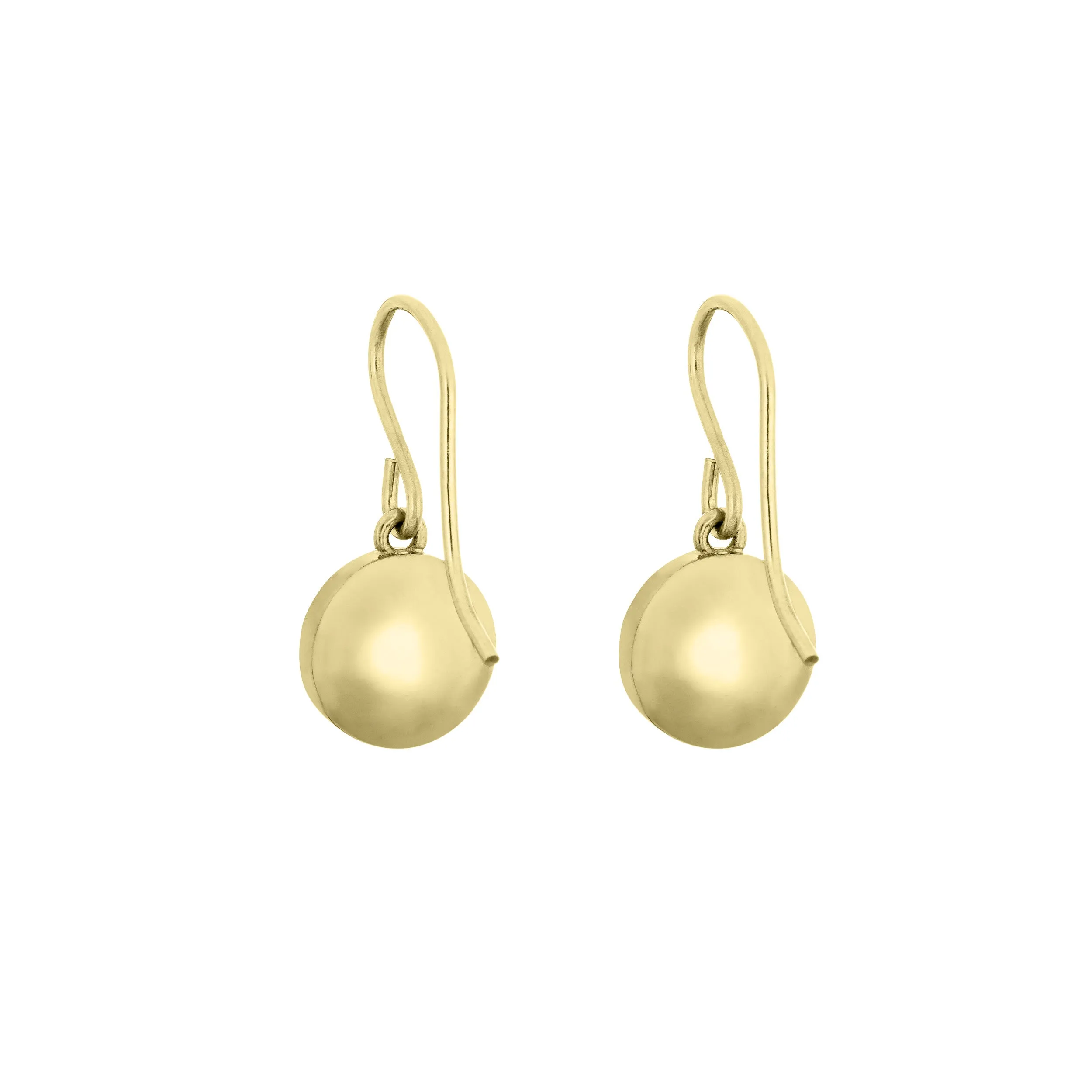 Simple Dome Cremation Earrings in 14K Yellow Gold