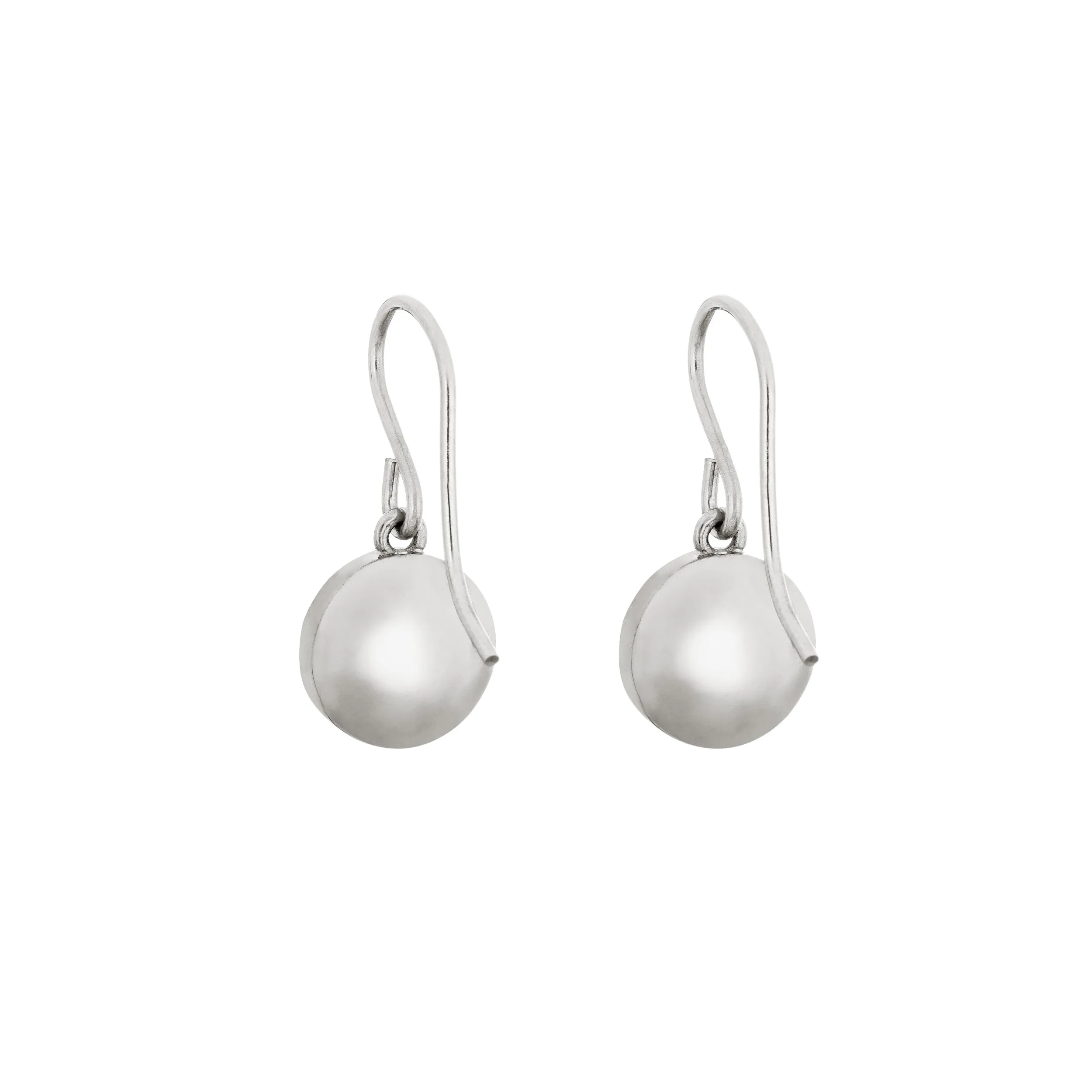 Simple Dome Cremation Earrings in Sterling Silver
