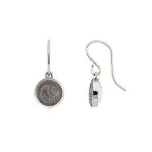 Simple Dome Cremation Earrings in Sterling Silver
