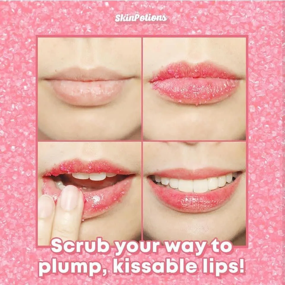 SkinPotions Tinted Lip Scrub - Strawberry Sorbet