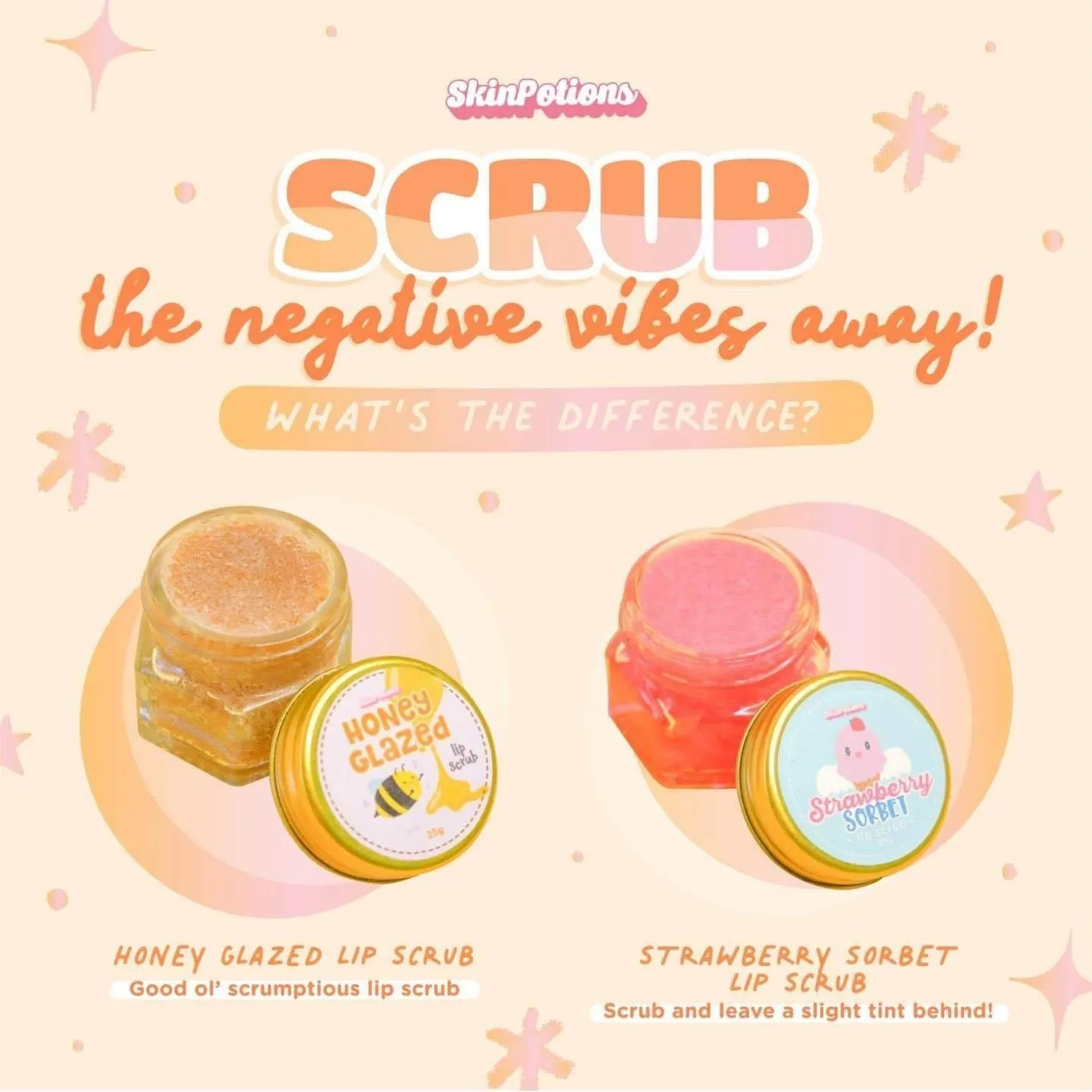 SkinPotions Tinted Lip Scrub - Strawberry Sorbet