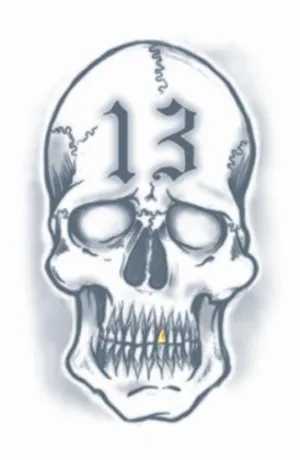 Skull Temporary Tattoo Costume Makeup