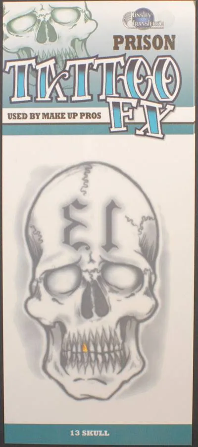 Skull Temporary Tattoo Costume Makeup