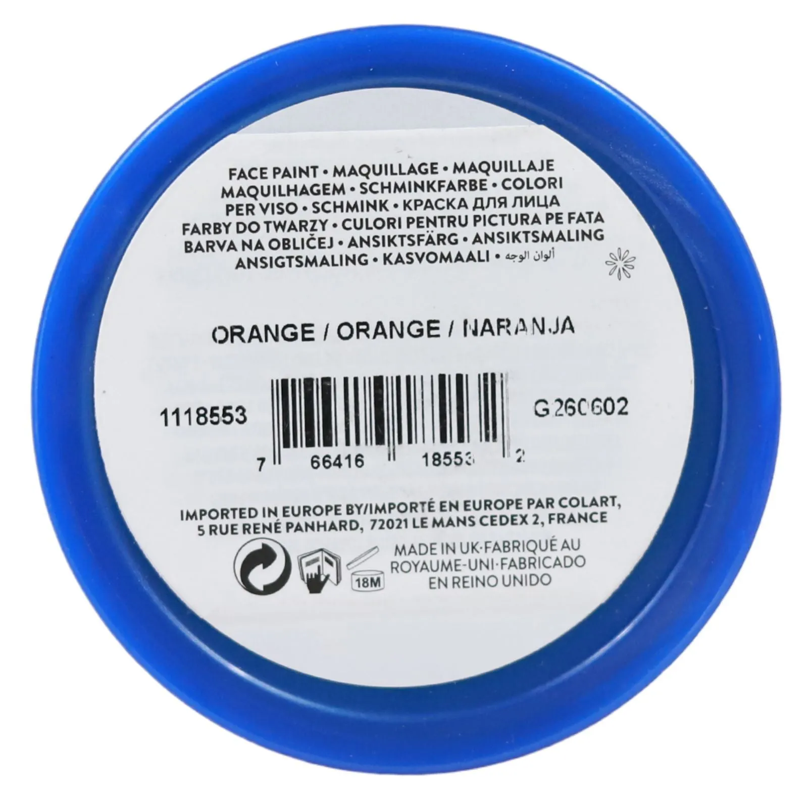 Snazaroo - Classic Face Paint - 18ml - Orange