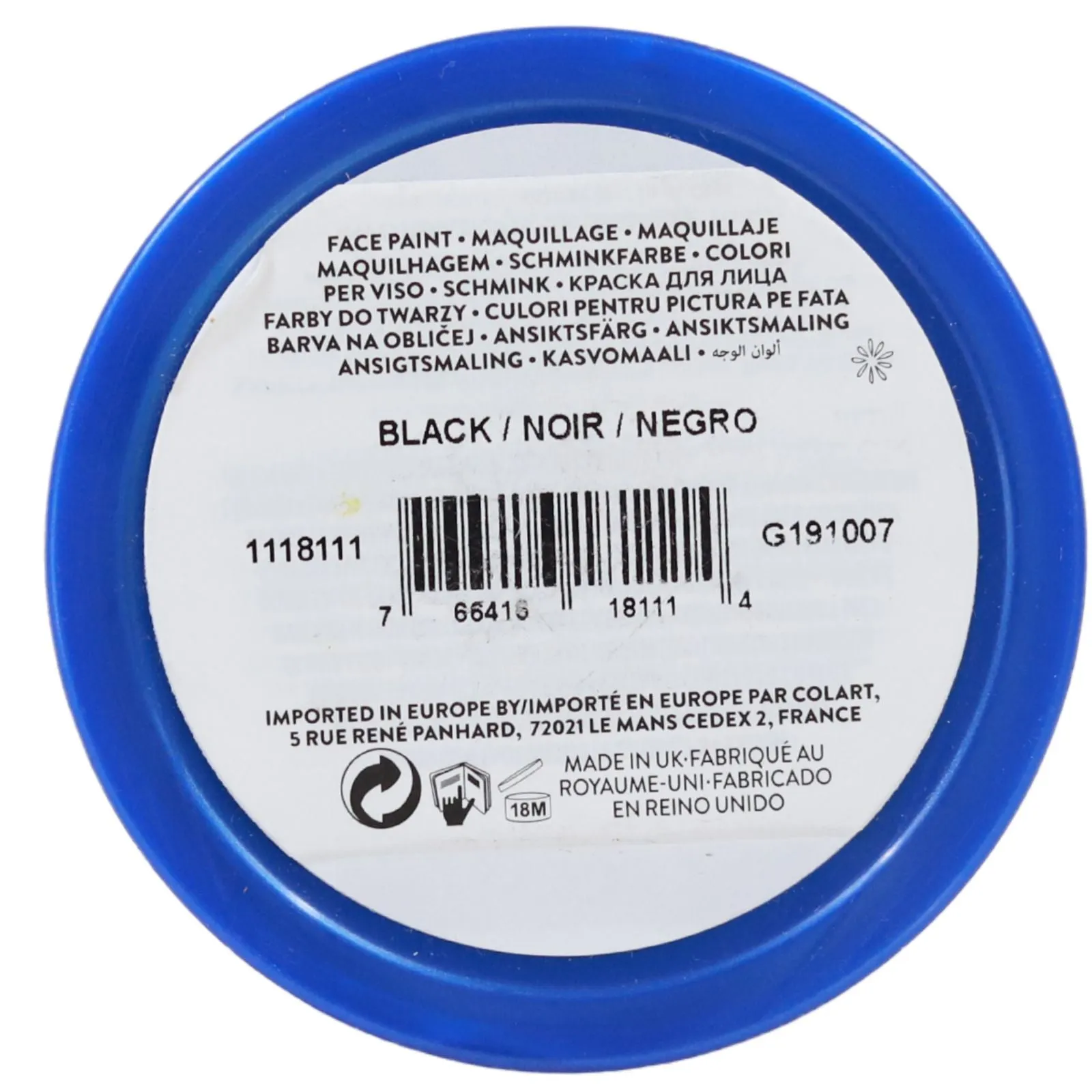 Snazaroo - Classic Face Paint - 18ml - Pot Black