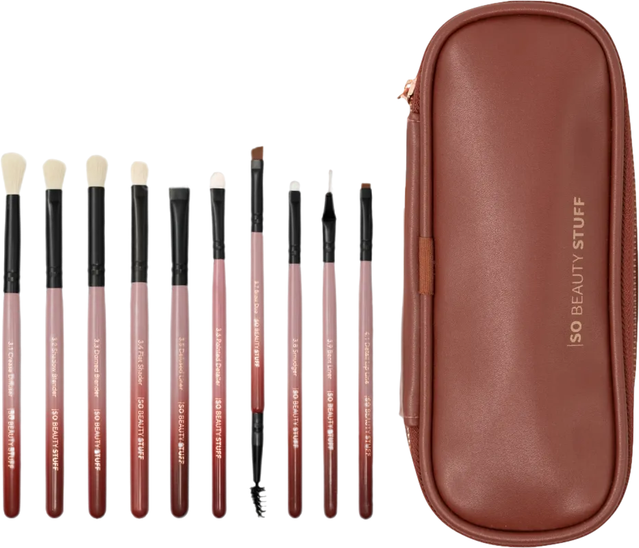 So Beauty Stuff  "SO EYES " - Luxury Vegan & Cruelty free 10pc Makeup Brush Set
