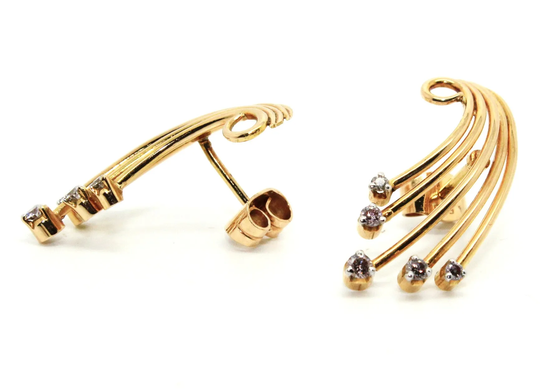 Spiral Curve Diamond Earring Ad No. 0859