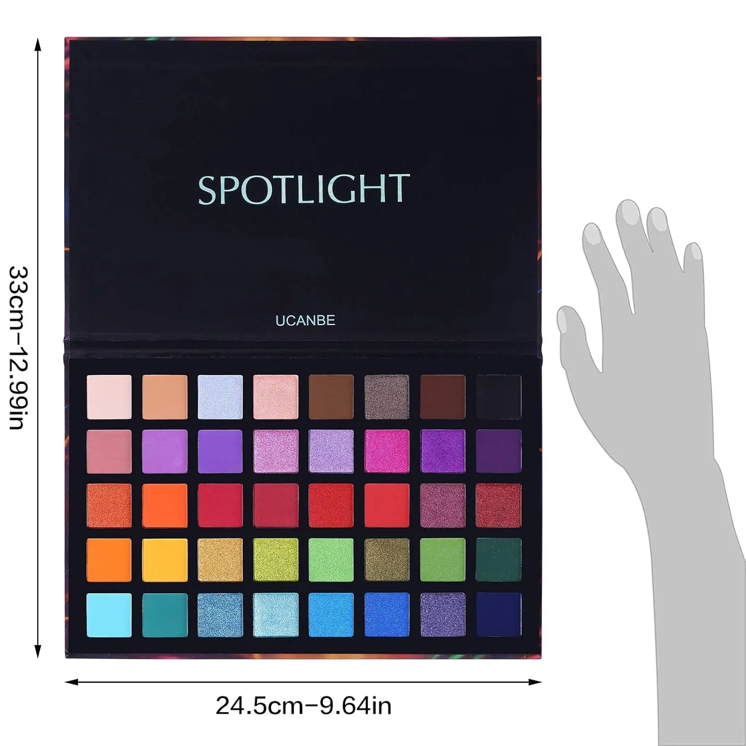 Spotlight Eyeshadow Palette Professional 40 Color Eye Shadow Matte Shimmer Makeup Pallet Highly Pigmented Colorful Powder Long Lasting Waterproof Eye Shadow