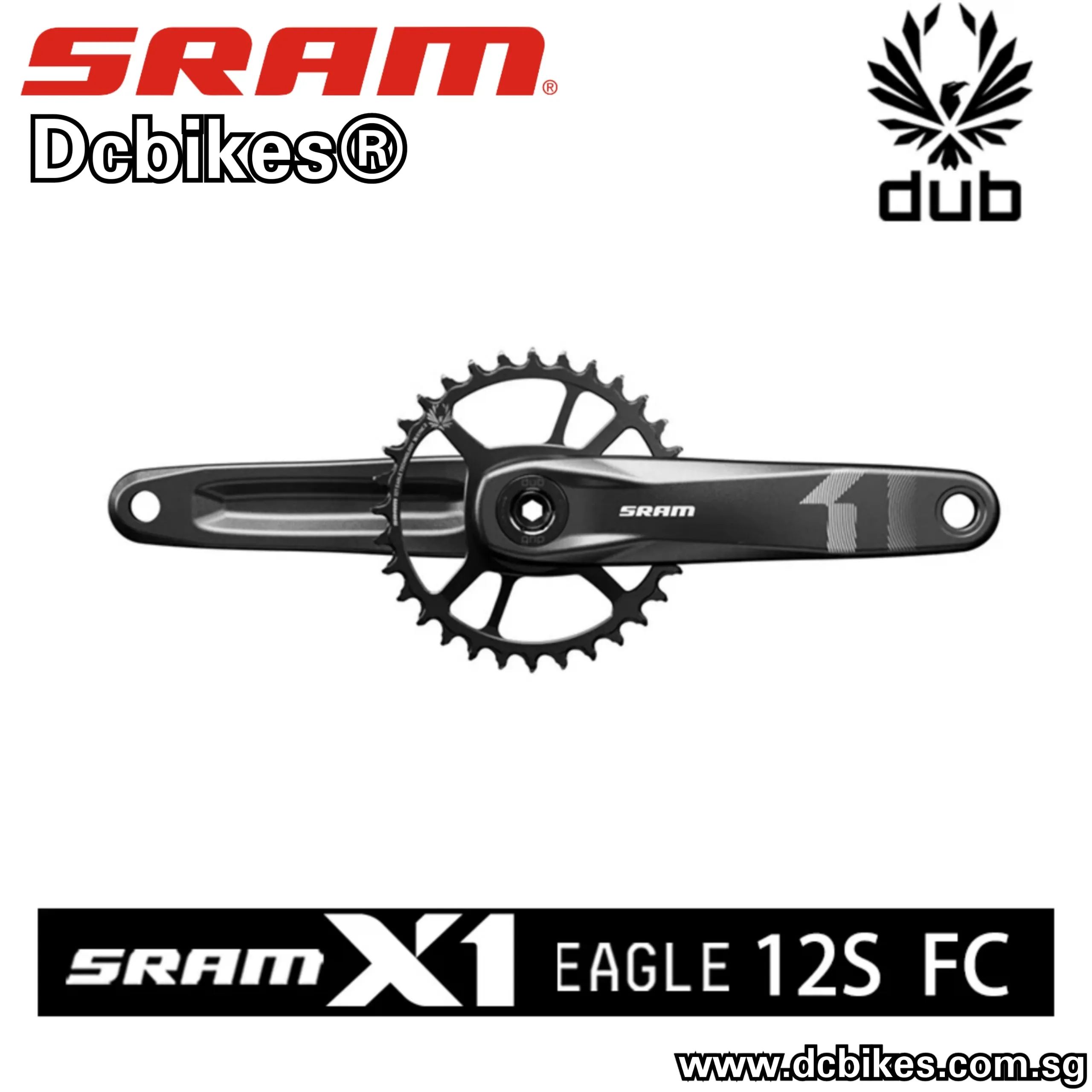 Sram 34T DUB X1 Eagle 1000 Direct Mount 6mm Crank 