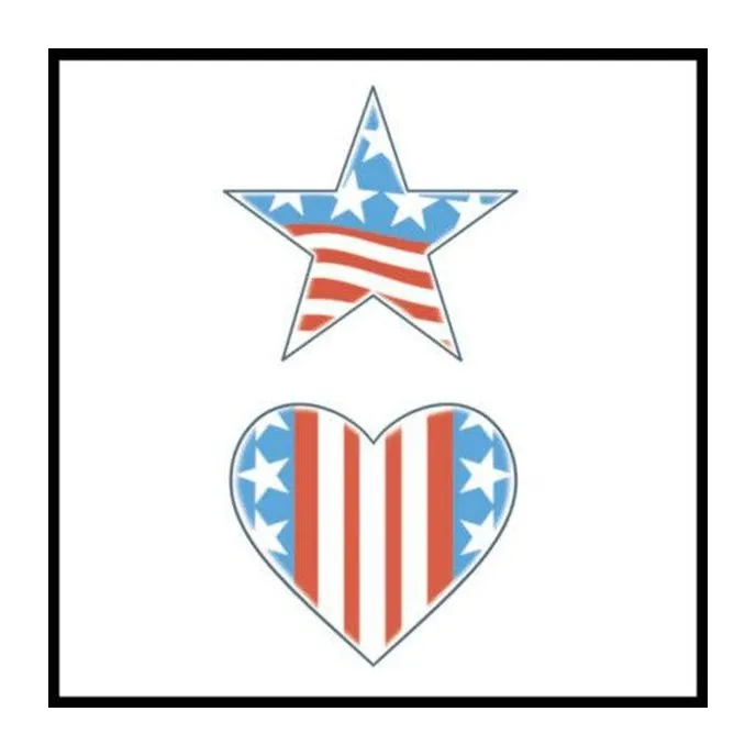 Stars Stripes And Hearts Temporary Tattoo