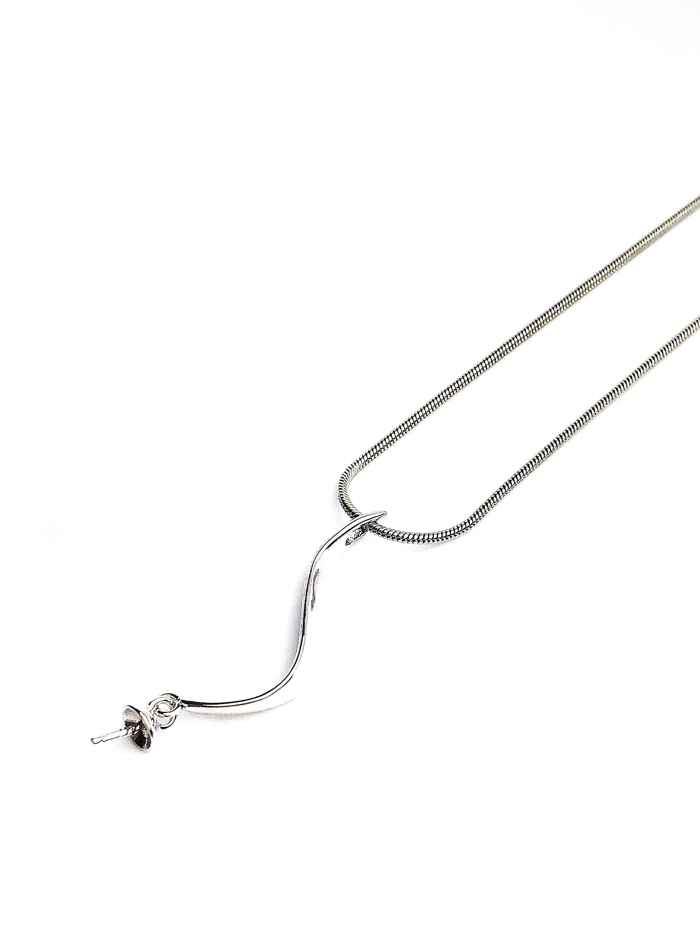 Sterling Silver Pearl Pendant Setting - SP46. Setting only. No pearl included.