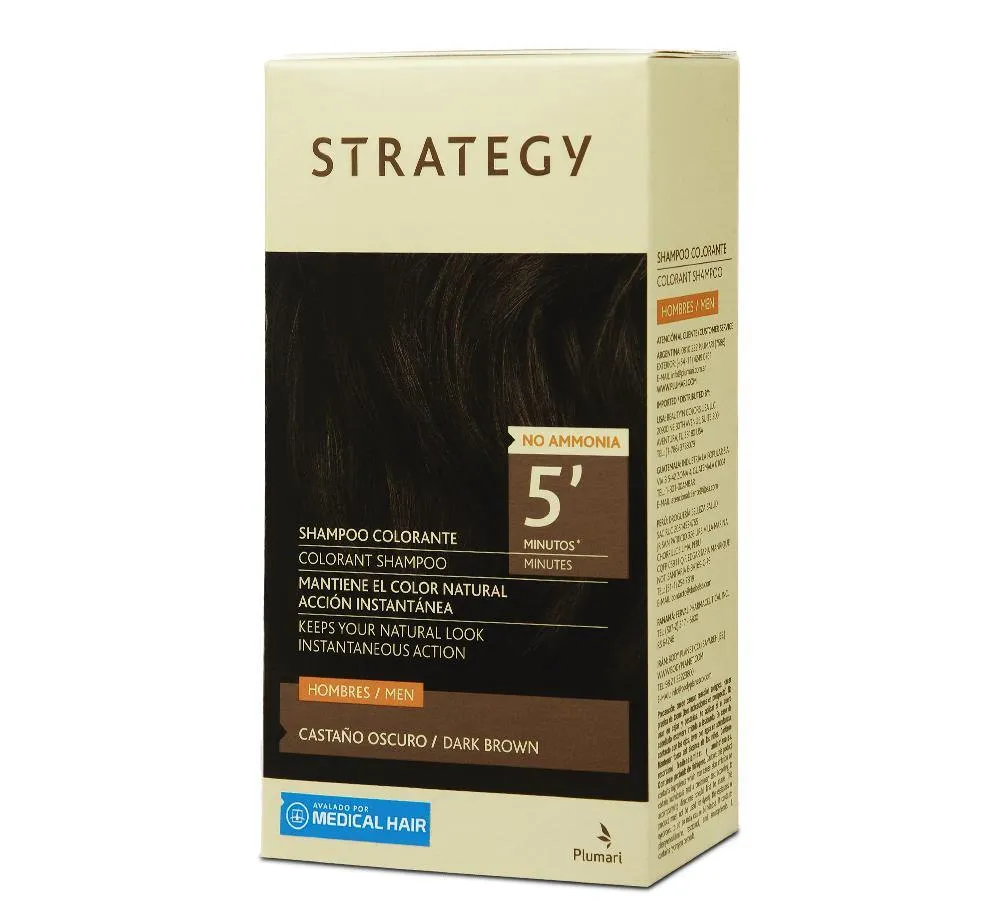 STRATEGY Shampoo Color Castaño Oscuro Efecto Inmediato