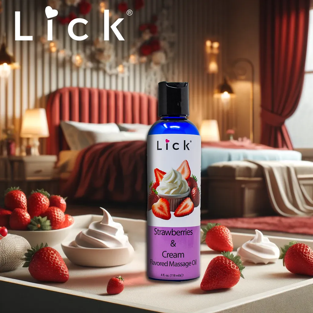 Strawberries and Cream Flavored Massage Oil