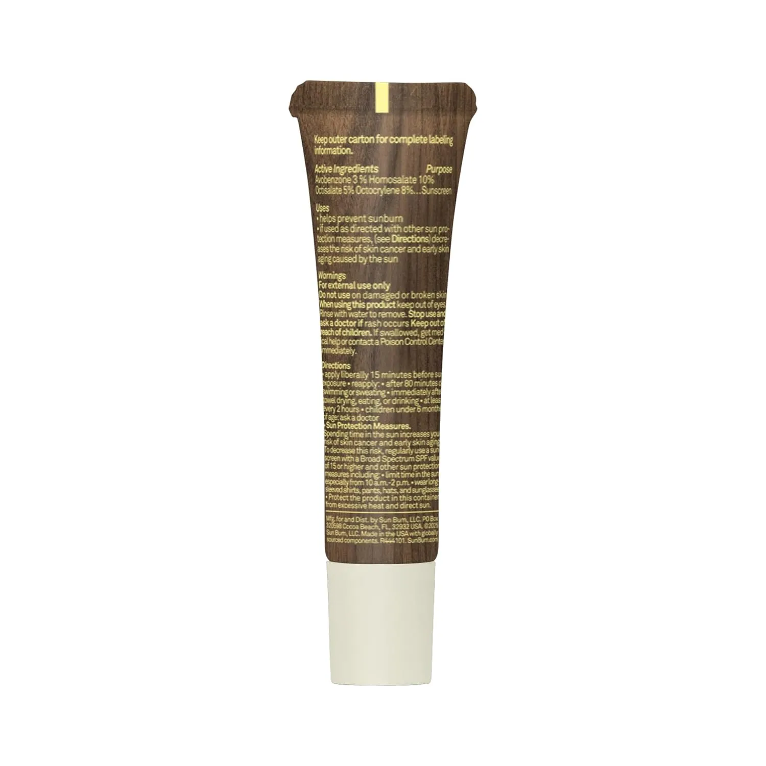 Sun Bum SPF 30 Lip Balm Sunscreen - Broad Spectrum Moisturizing Sunscreen with Aloe & Vitamin E - Hawaii 104 Act Compliant (Made Without Octinoxate & Oxybenzone) - 0.5 oz