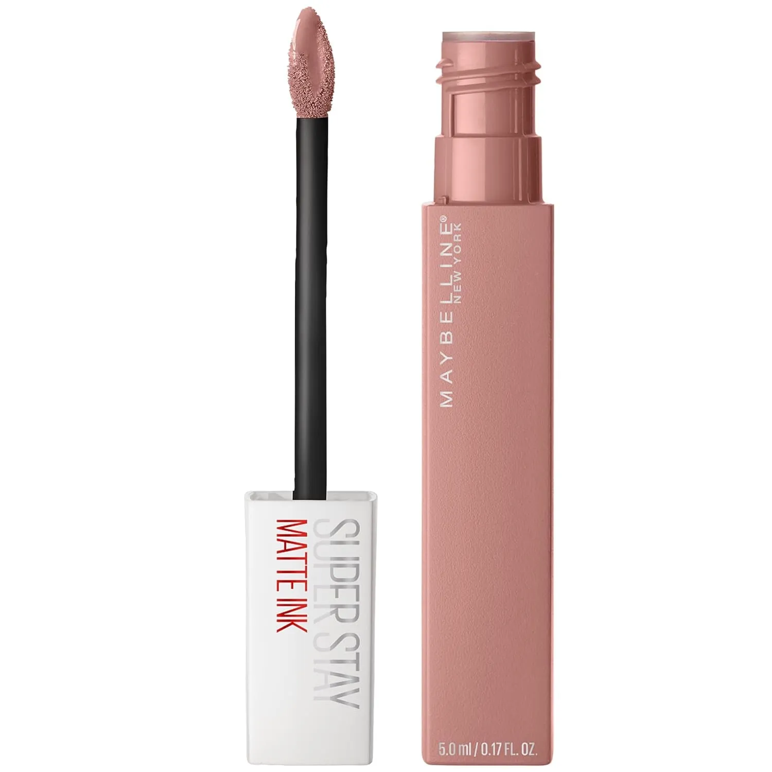 Super Stay Matte Ink Liquid Lipstick Makeup, Long Lasting High Impact Color, up to 16H Wear, Seductress, Light Rosey Nude, 1 Count