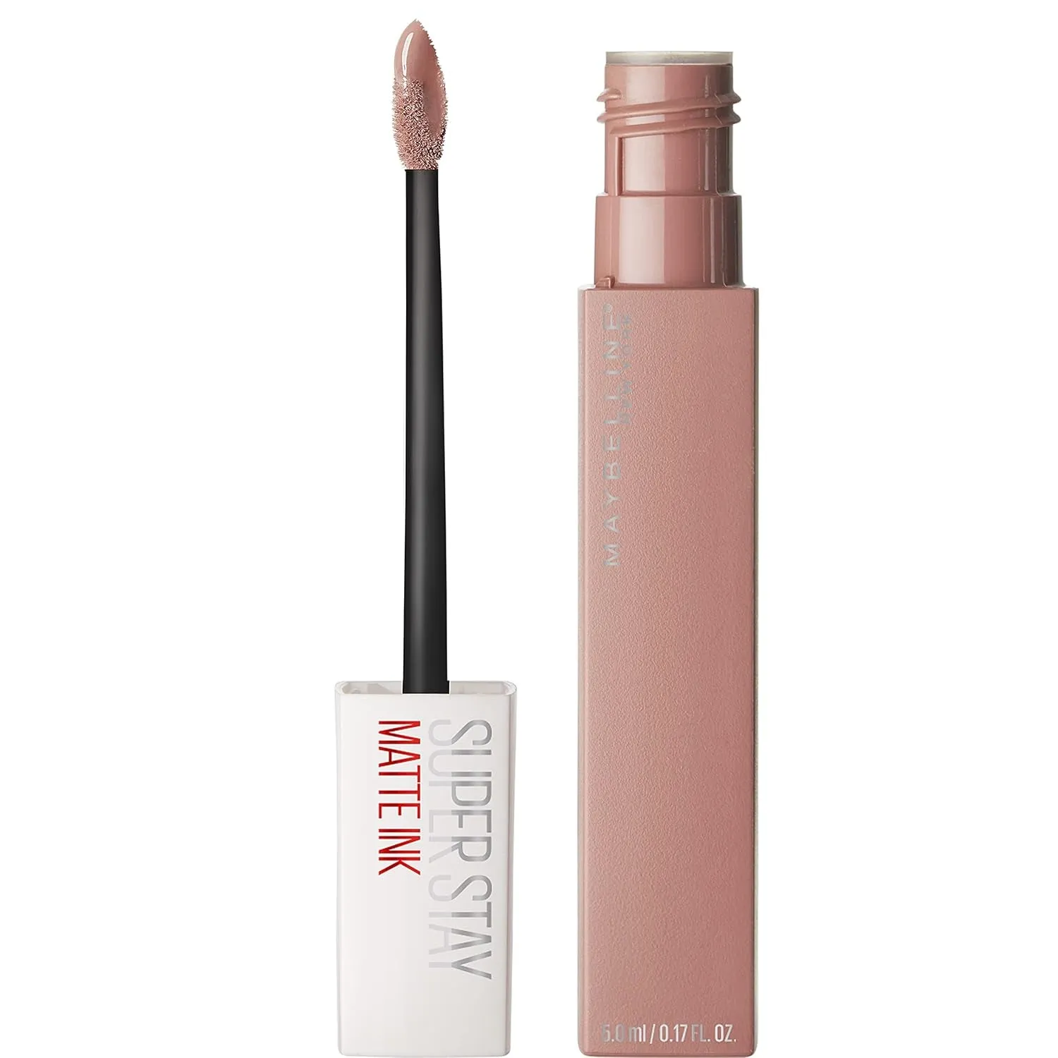 Super Stay Matte Ink Liquid Lipstick Makeup, Long Lasting High Impact Color, up to 16H Wear, Seductress, Light Rosey Nude, 1 Count