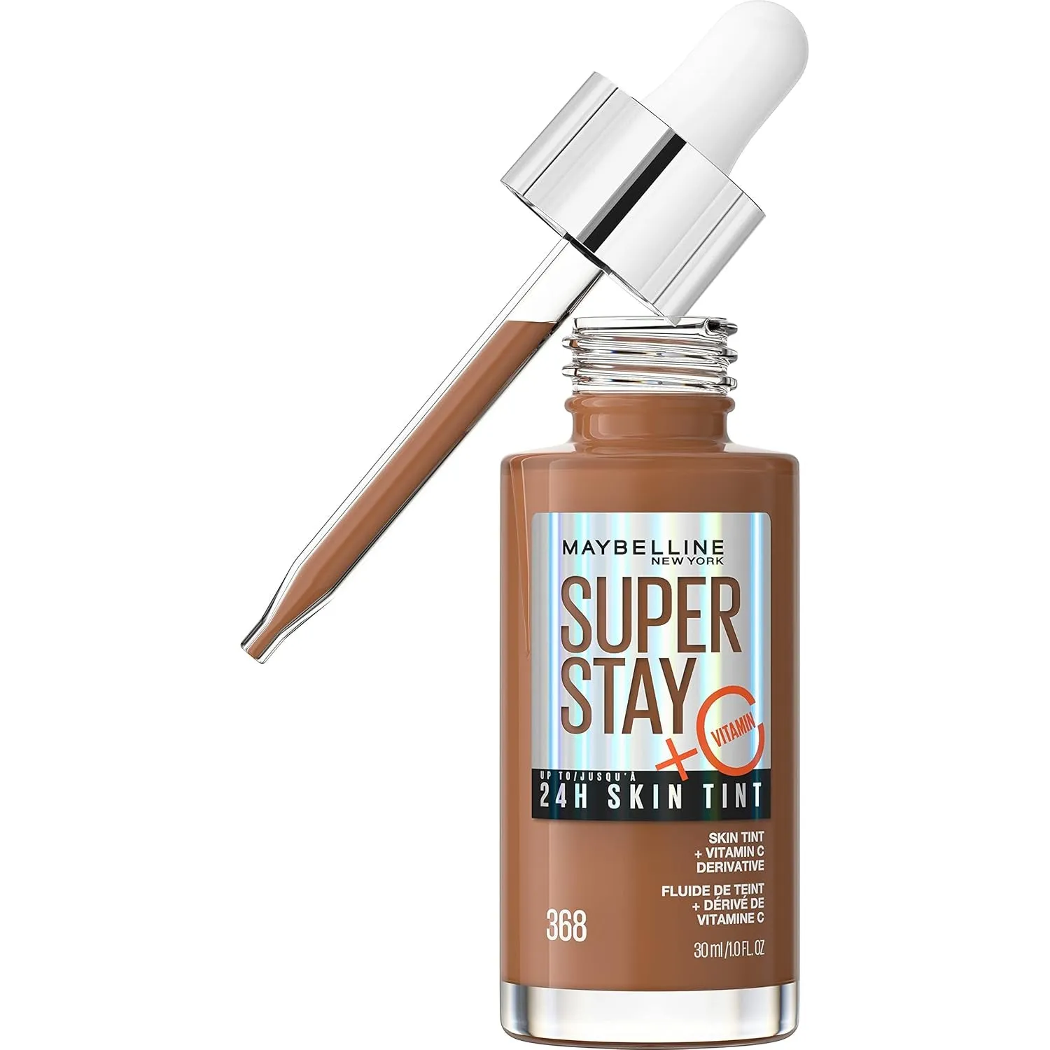 Super Stay up to 24HR Skin Tint, Radiant Light-To-Medium Coverage Foundation, Makeup Infused with Vitamin C, 120, 1 Count