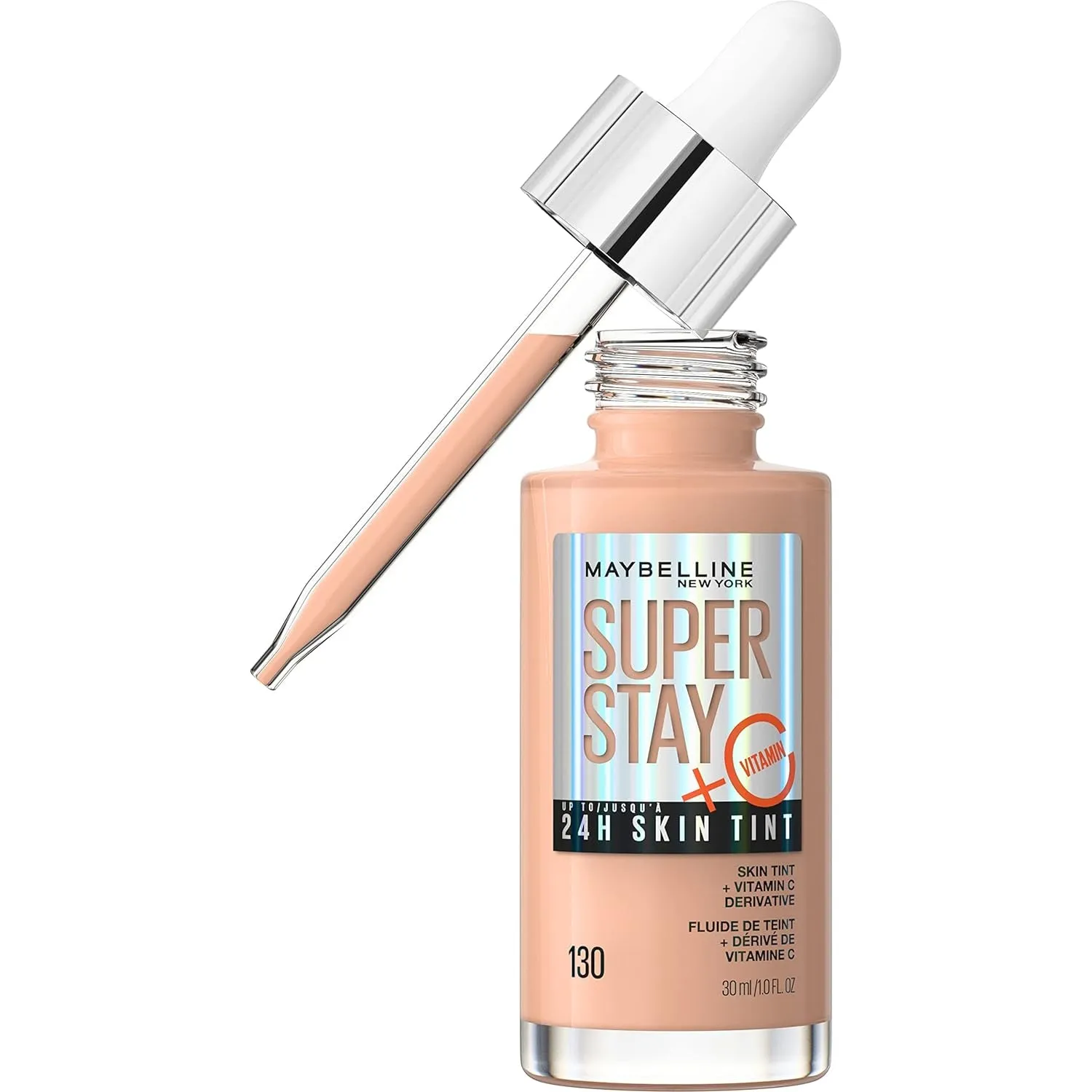 Super Stay up to 24HR Skin Tint, Radiant Light-To-Medium Coverage Foundation, Makeup Infused with Vitamin C, 120, 1 Count