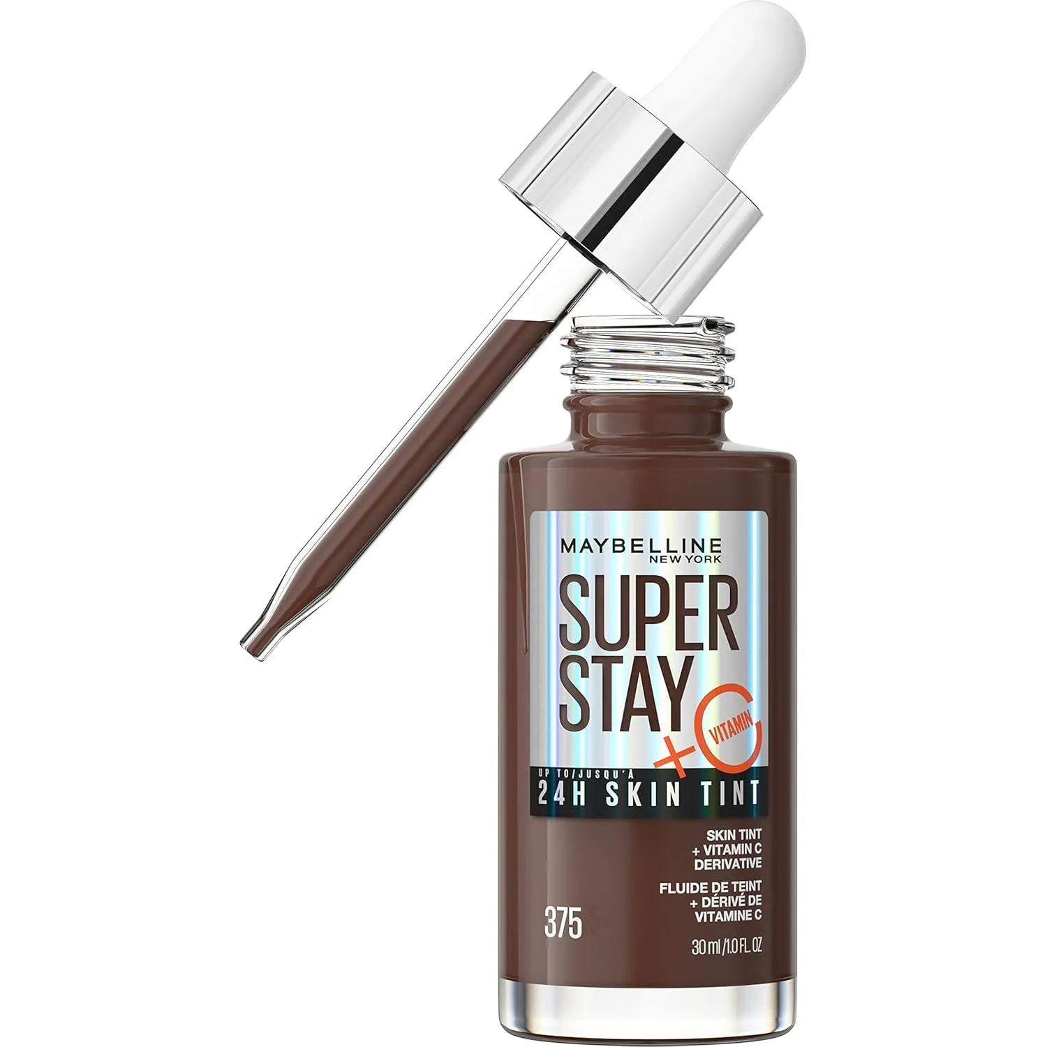 Super Stay up to 24HR Skin Tint, Radiant Light-To-Medium Coverage Foundation, Makeup Infused with Vitamin C, 120, 1 Count