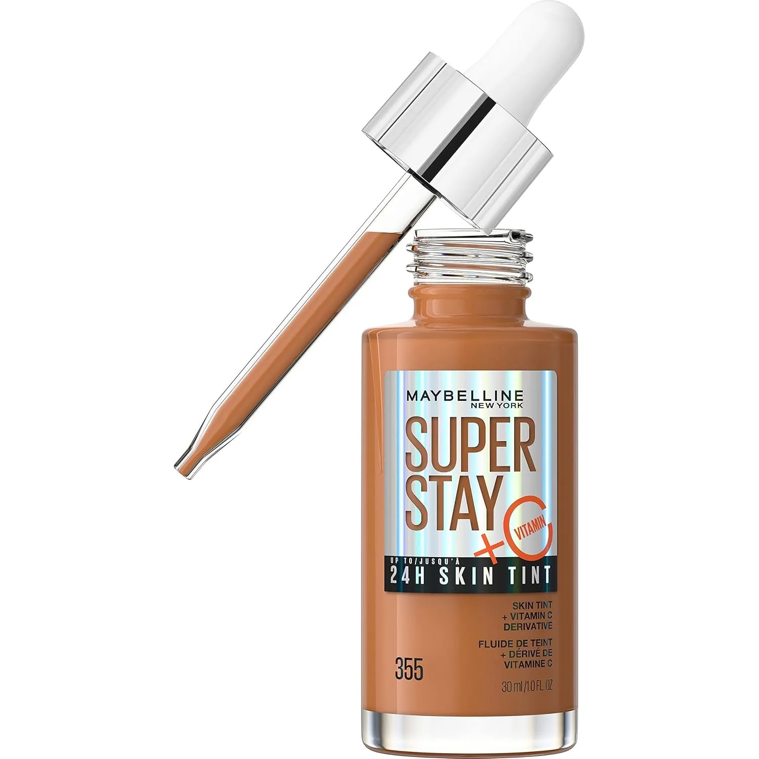 Super Stay up to 24HR Skin Tint, Radiant Light-To-Medium Coverage Foundation, Makeup Infused with Vitamin C, 120, 1 Count