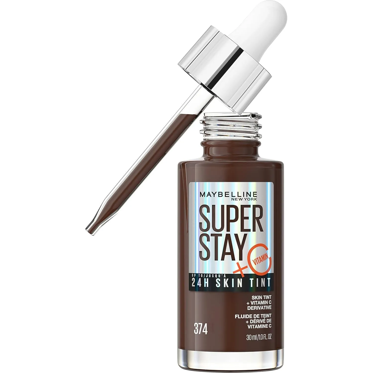 Super Stay up to 24HR Skin Tint, Radiant Light-To-Medium Coverage Foundation, Makeup Infused with Vitamin C, 120, 1 Count