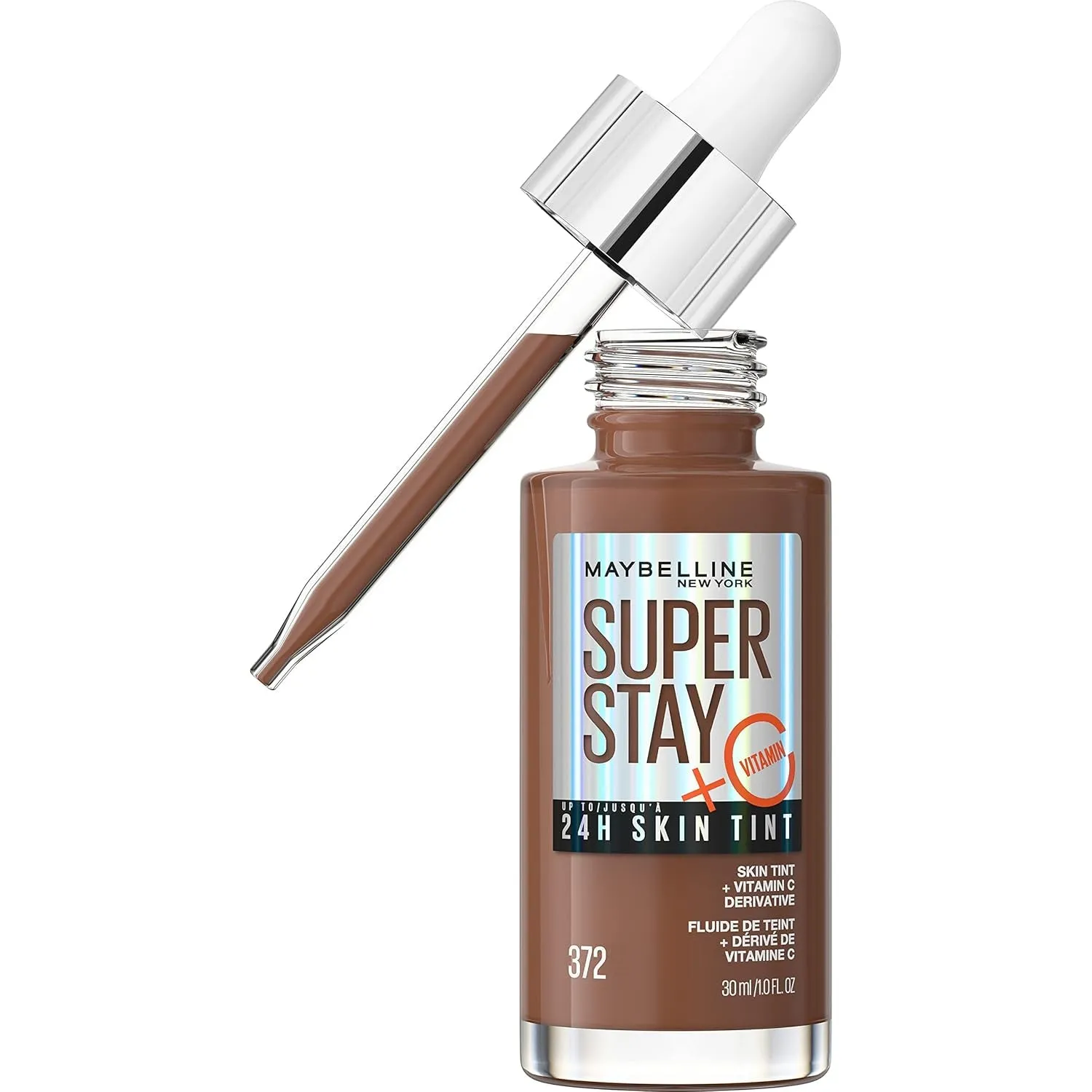 Super Stay up to 24HR Skin Tint, Radiant Light-To-Medium Coverage Foundation, Makeup Infused with Vitamin C, 120, 1 Count