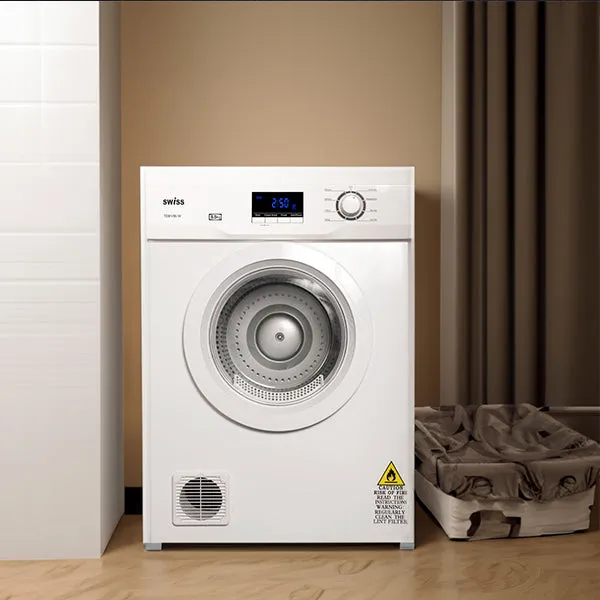 Swiss 8.5kg White Vented Dryer - TDEV85W