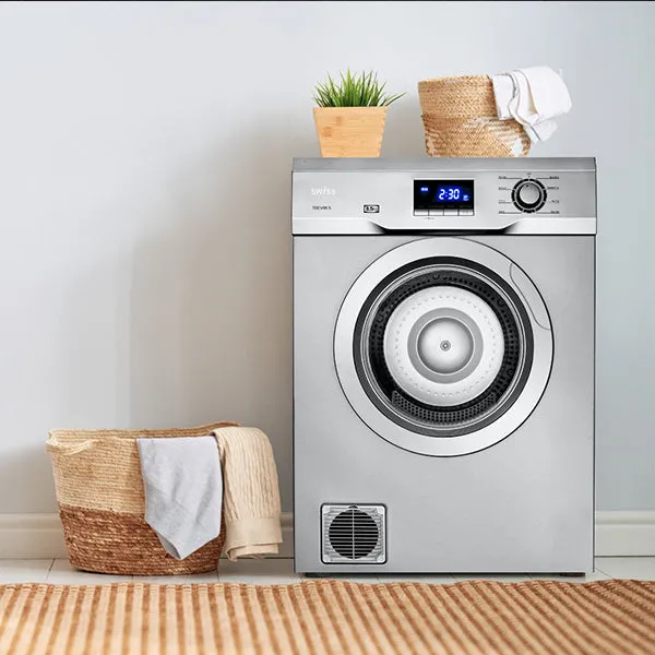 Swiss Front Vented Electronic Tumble Dryer 8,5kg Silver TDEV85 S