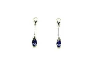 Tanzanite And Diamond Stick Drop Earring Ad No. 0114