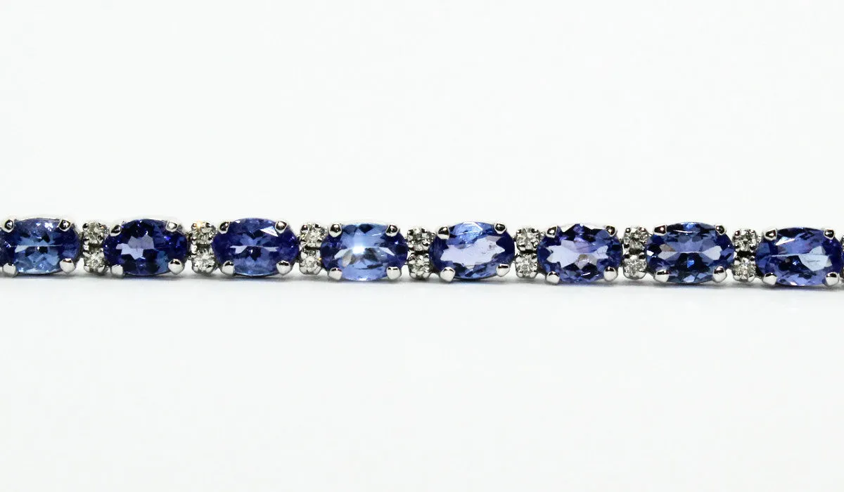 Tanzanite And Diamond Tennis Bracelet Ad No.0692