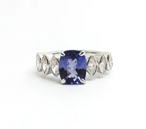 Tanzanite and Marquise  Diamond Ring AD NO. 2111