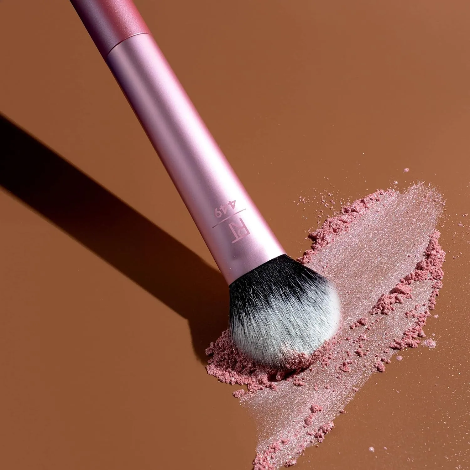 Tapered Cheek Makeup Brush, for Blush, Highlighter, Loose, or Pressed Powder, Blush Brush with Synthetic Bristles, Precise Makeup Application, Aluminum Handle, Cruelty Free, 1 Count