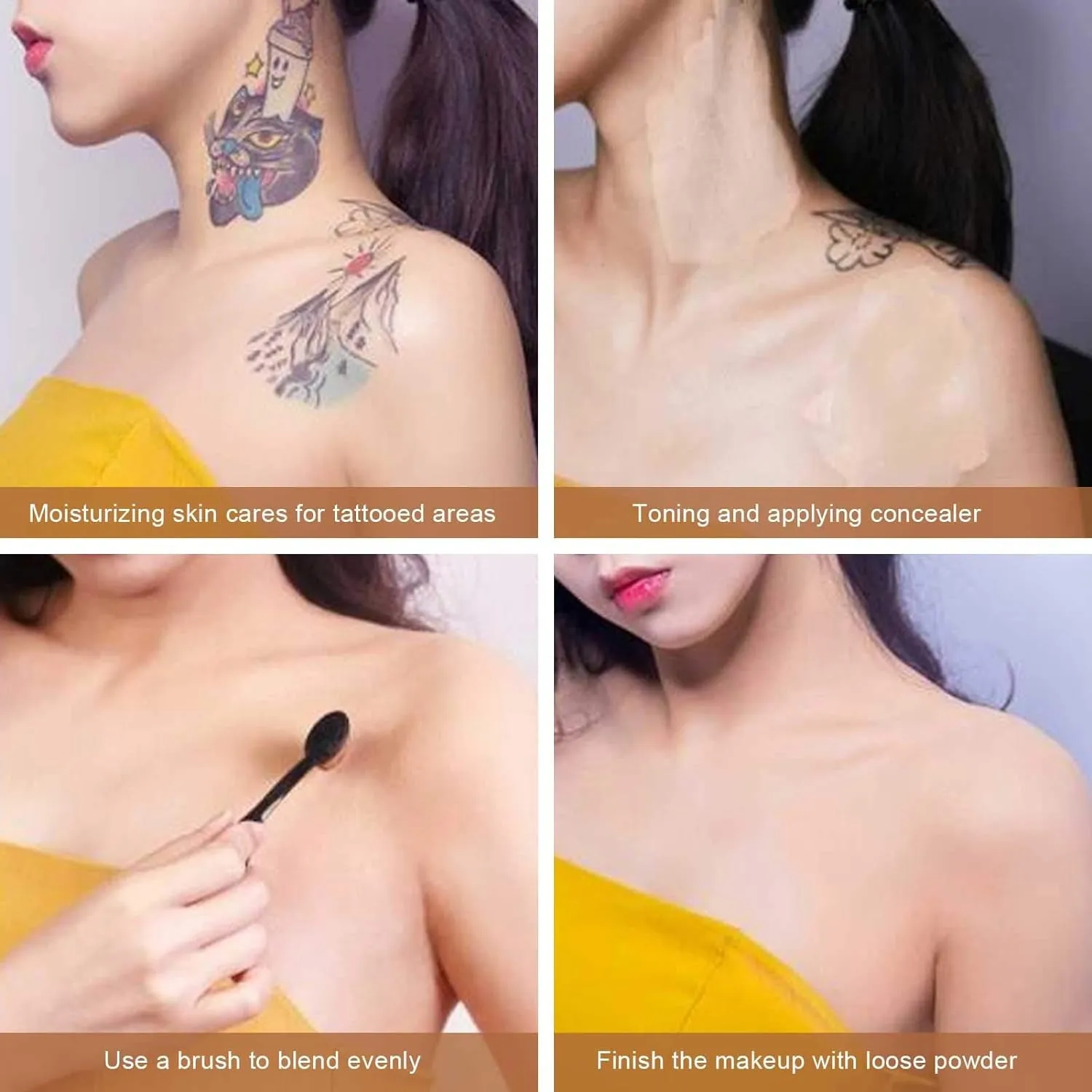 Tattoo Cover Up, Skin Concealer Waterproof Tattoo Concealer Makeup Body Birthmark Scar Spots Cover Cream for Men Women on Body