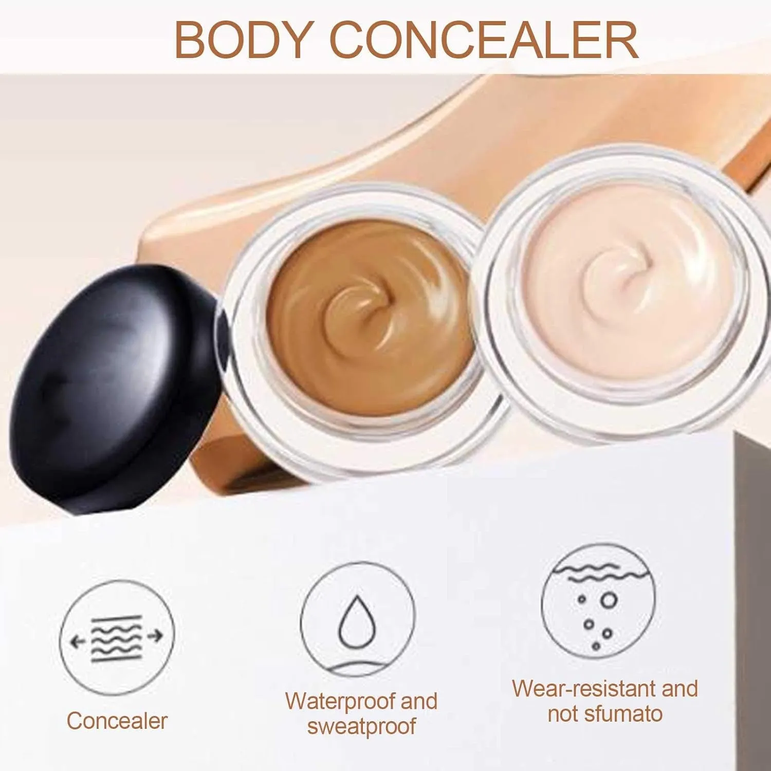 Tattoo Cover Up, Skin Concealer Waterproof Tattoo Concealer Makeup Body Birthmark Scar Spots Cover Cream for Men Women on Body