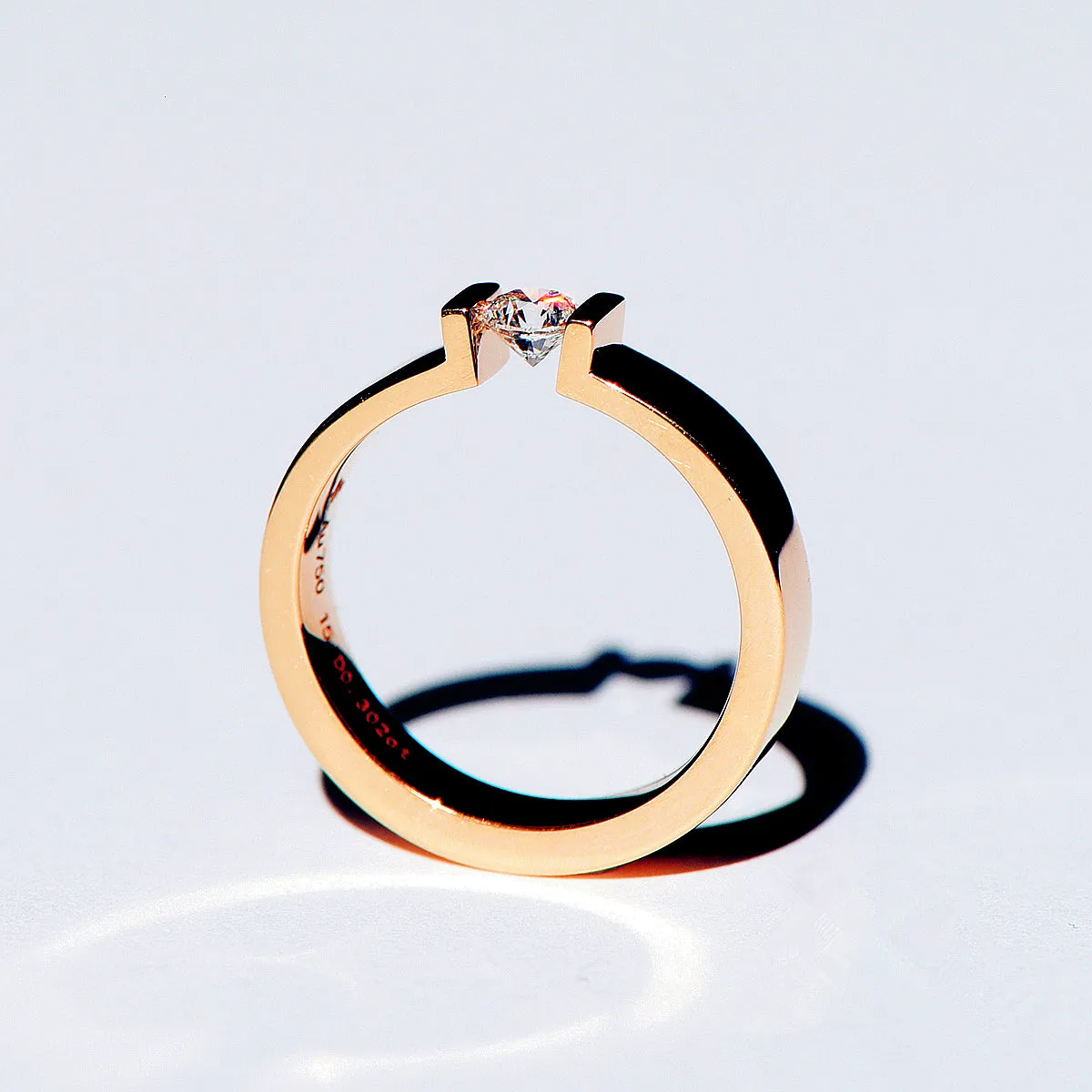 Tension Setting GIA Diamond Wedding Ring