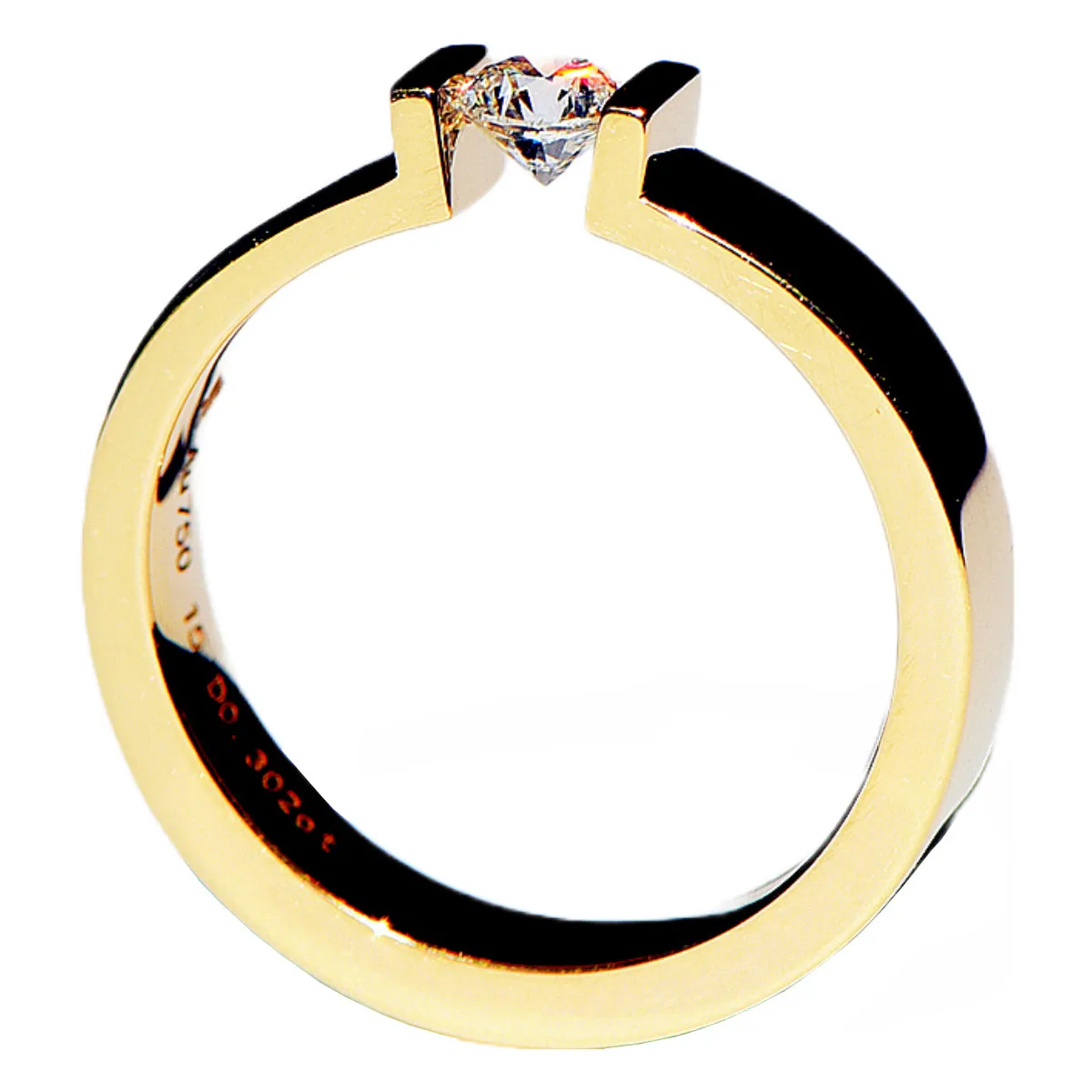 Tension Setting GIA Diamond Wedding Ring