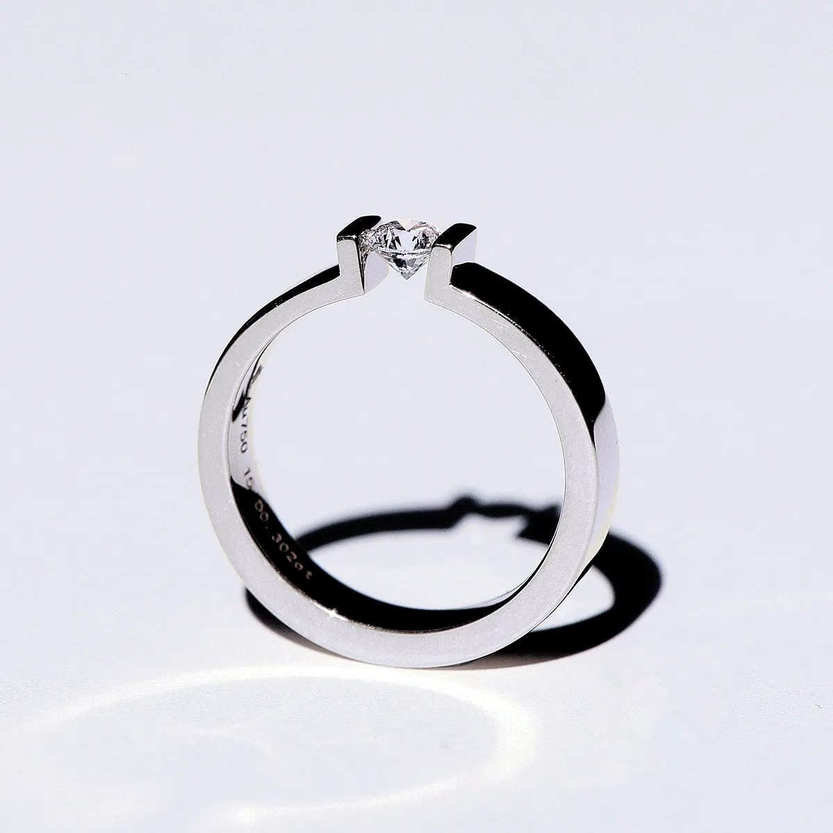 Tension Setting GIA Diamond Wedding Ring