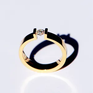 Tension Setting GIA Diamond Wedding Ring