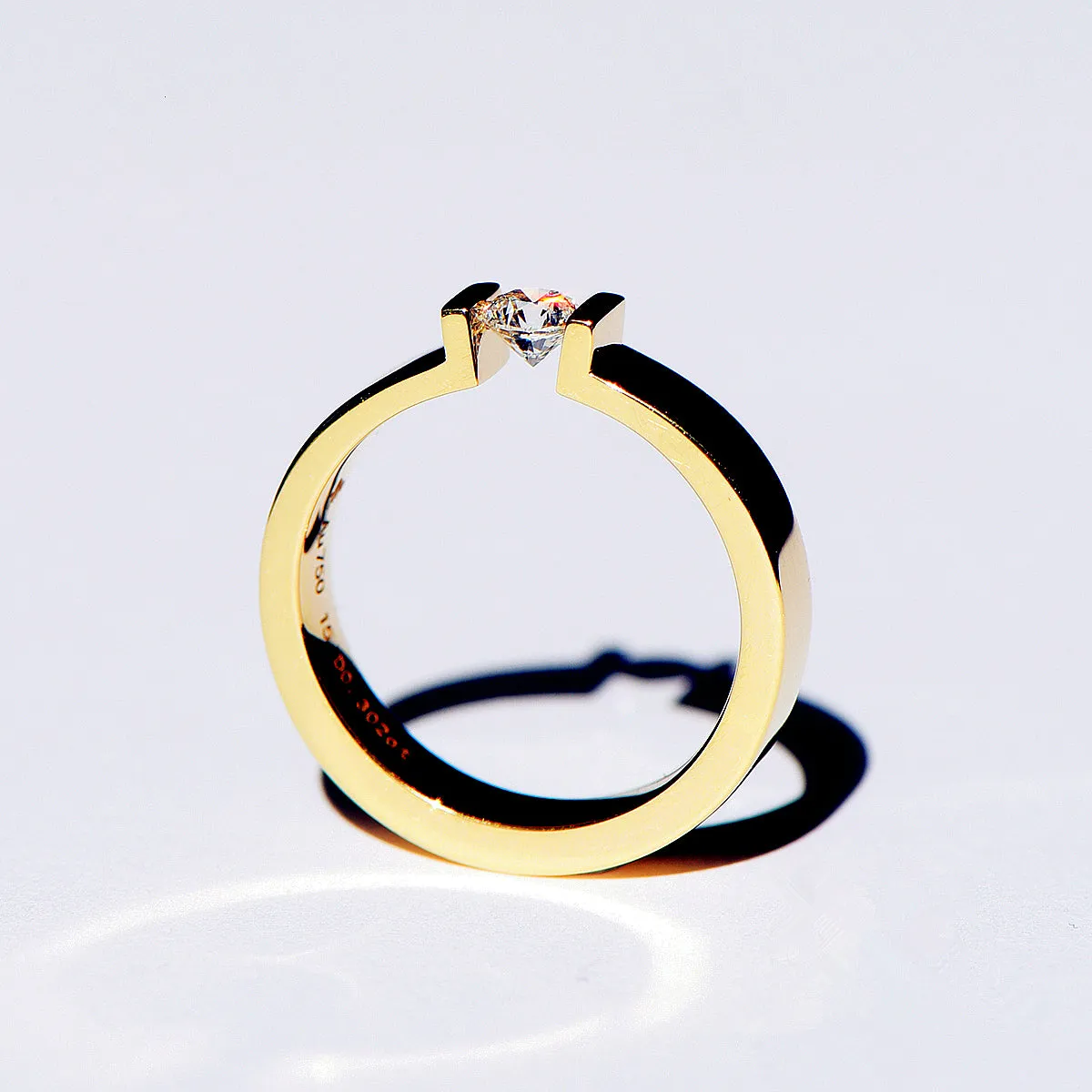 Tension Setting GIA Diamond Wedding Ring