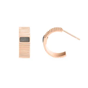 Tessa Open Hoop Cremation Earrings in 14K Rose Gold