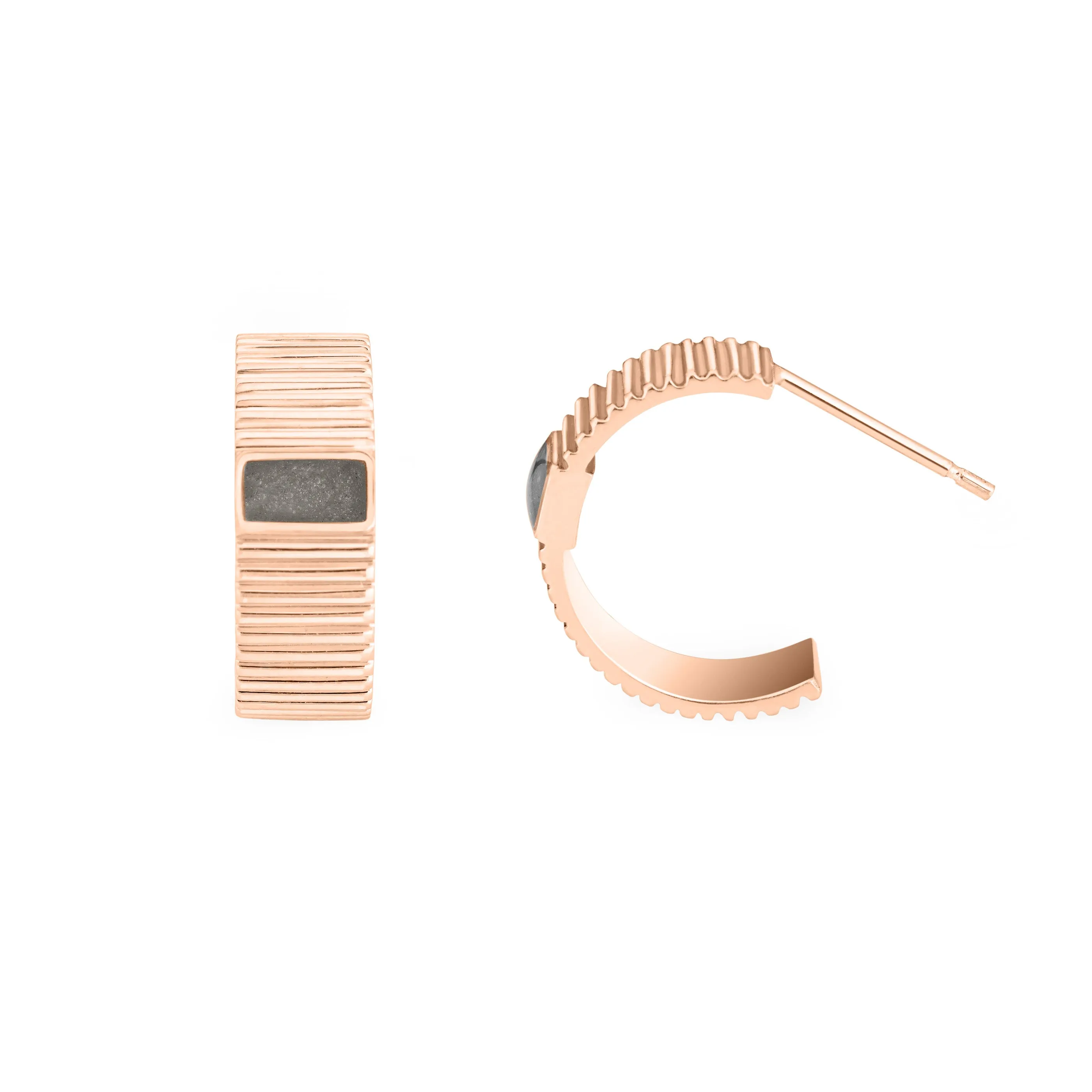 Tessa Open Hoop Cremation Earrings in 14K Rose Gold