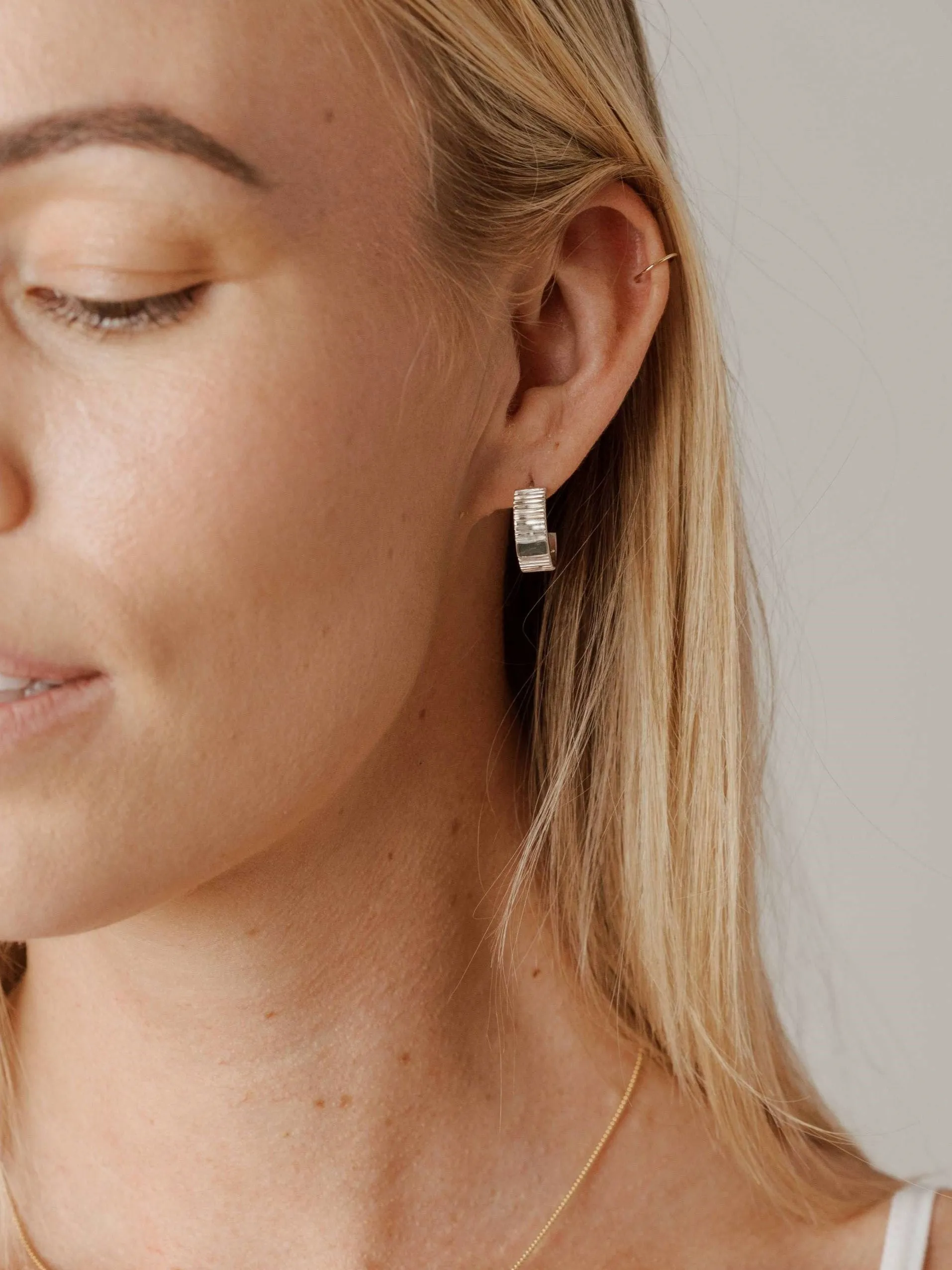 Tessa Open Hoop Cremation Earrings in 14K Rose Gold