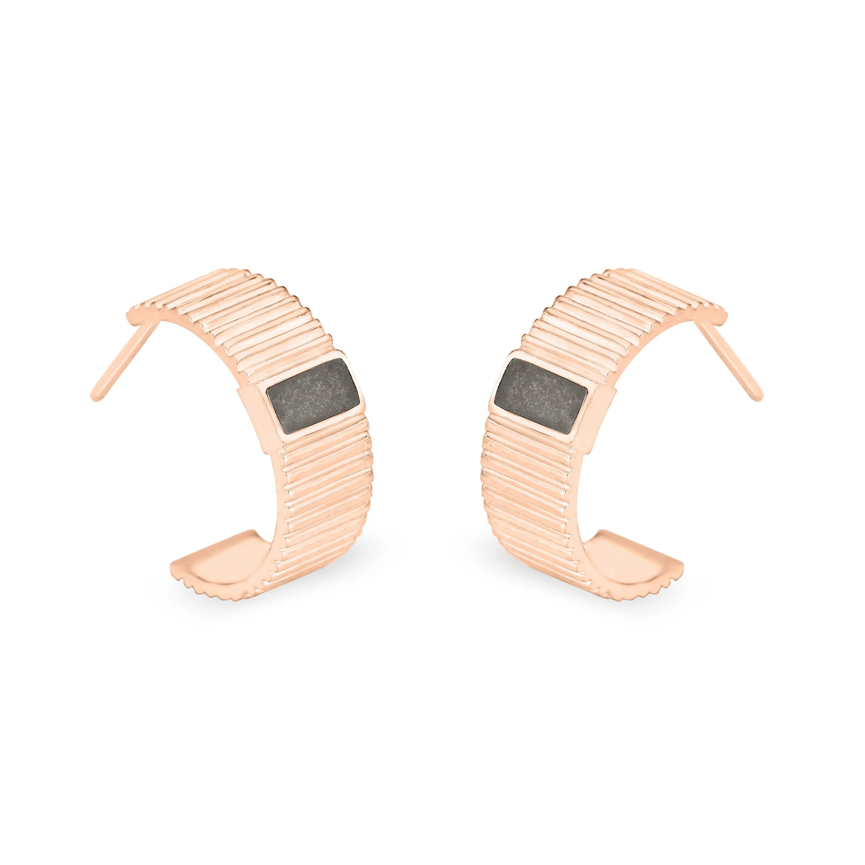 Tessa Open Hoop Cremation Earrings in 14K Rose Gold